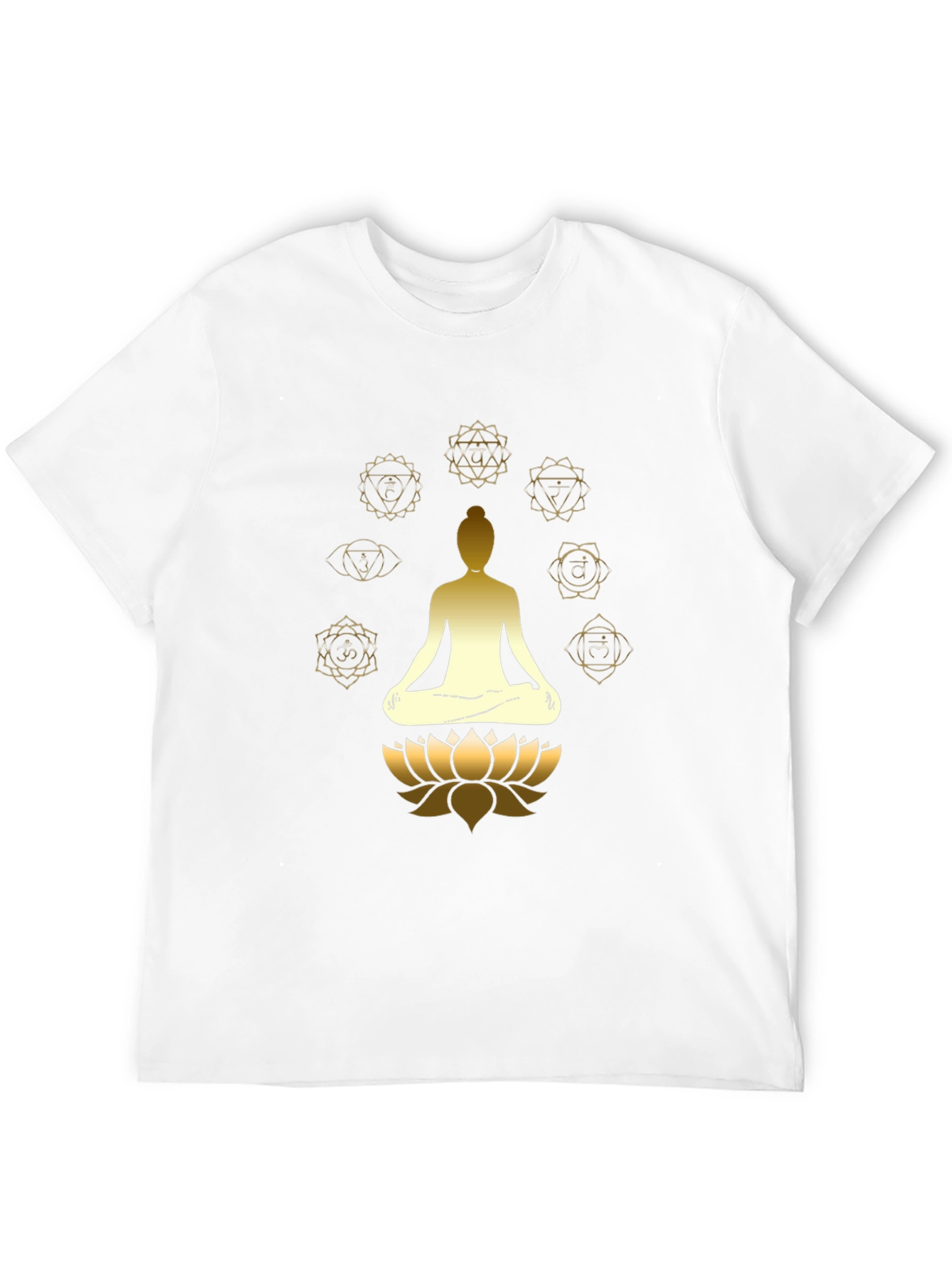 Mens Black Chakra Meditation Graphic T-Shirt