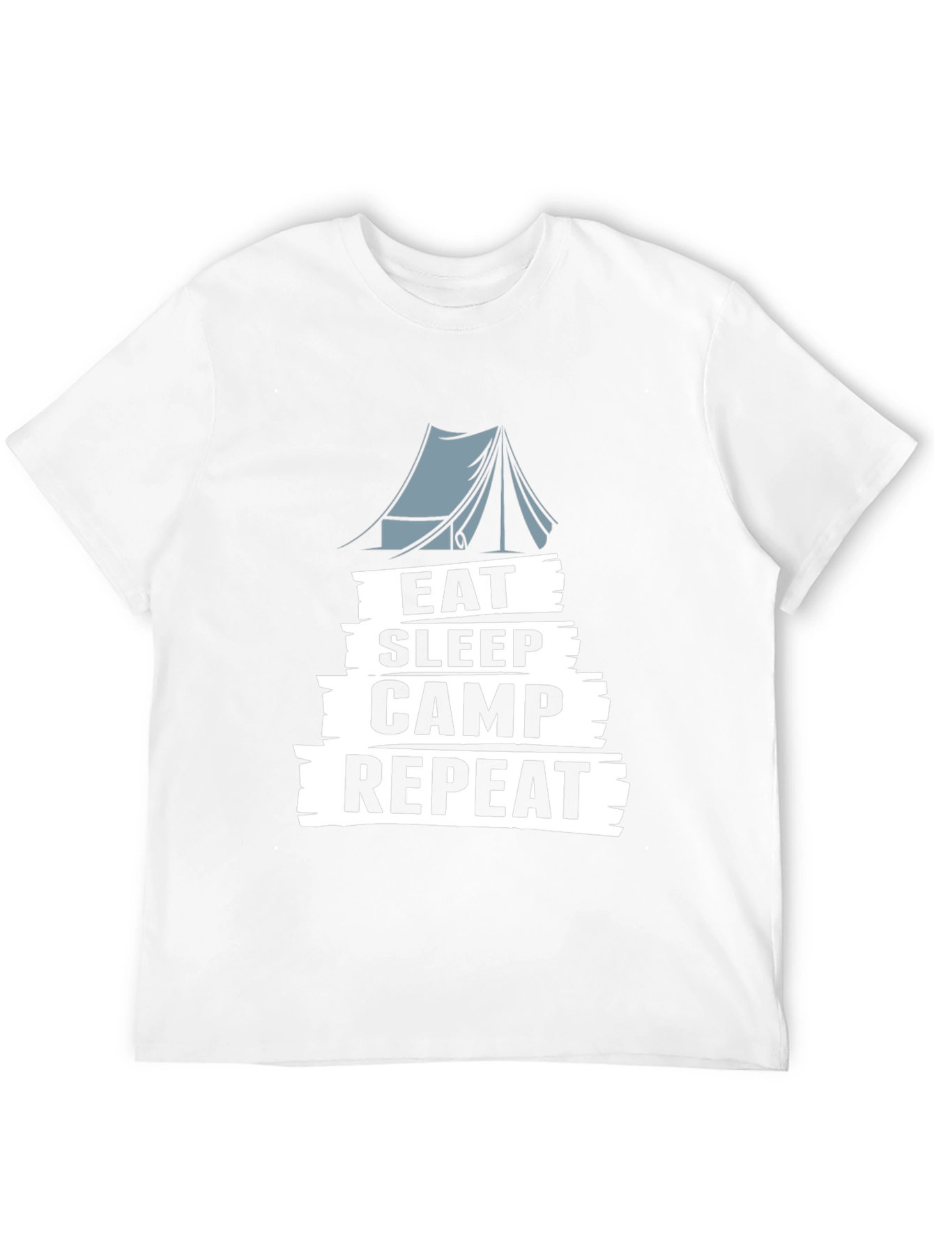 Eat Sleep Camp Repeat Black Graphic T-Shirt