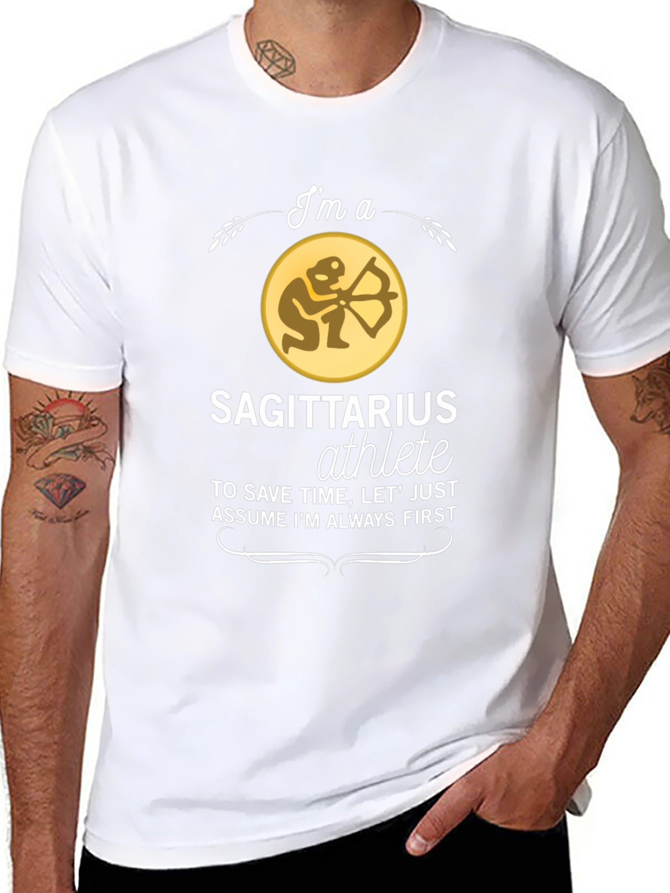 Sagittarius Athlete Black T-Shirt