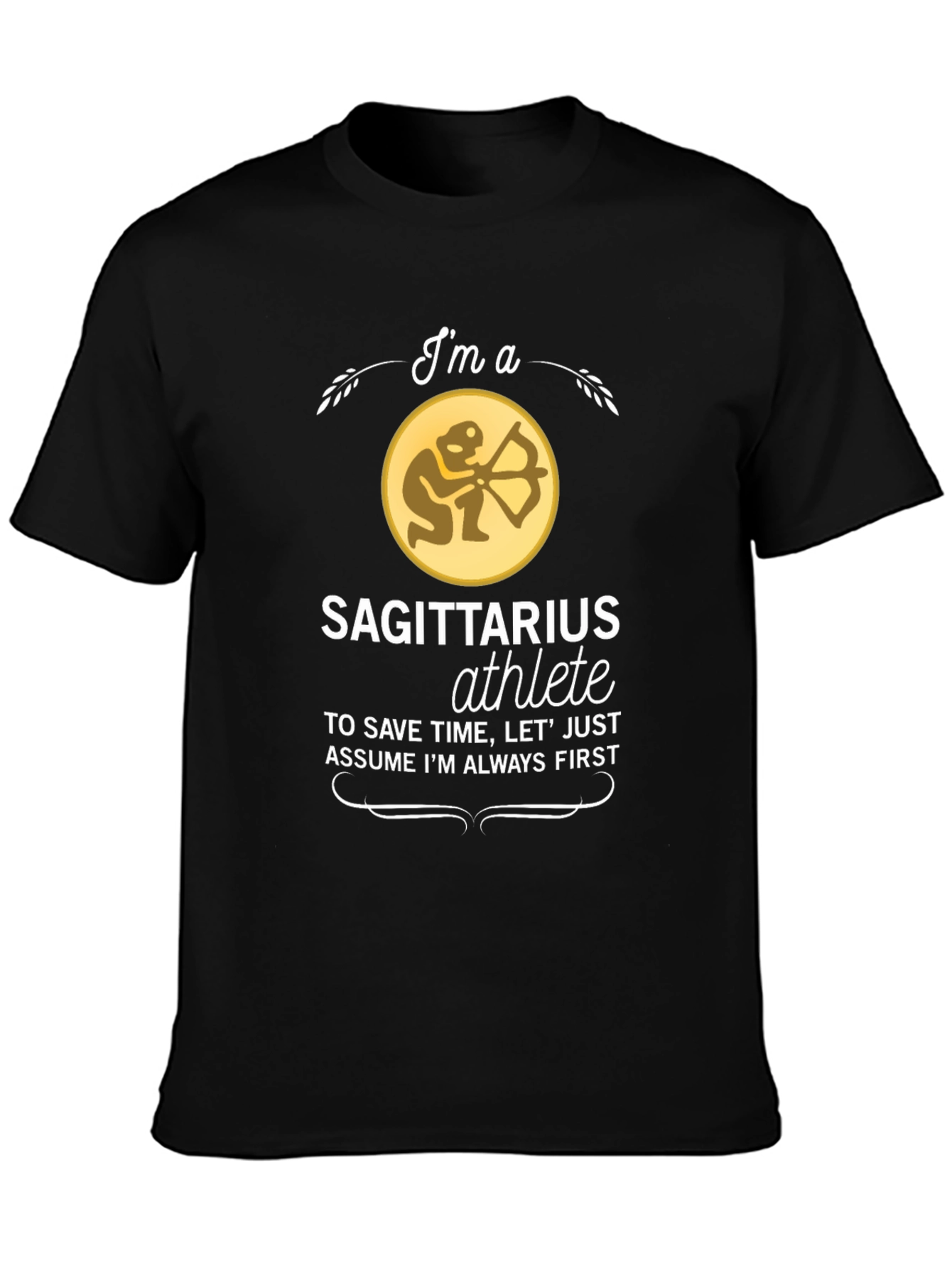 Sagittarius Athlete Black T-Shirt