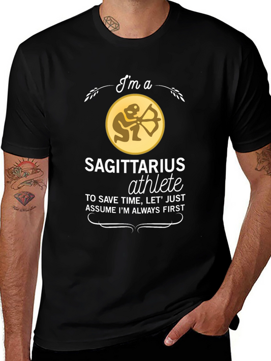 Sagittarius Athlete Black T-Shirt