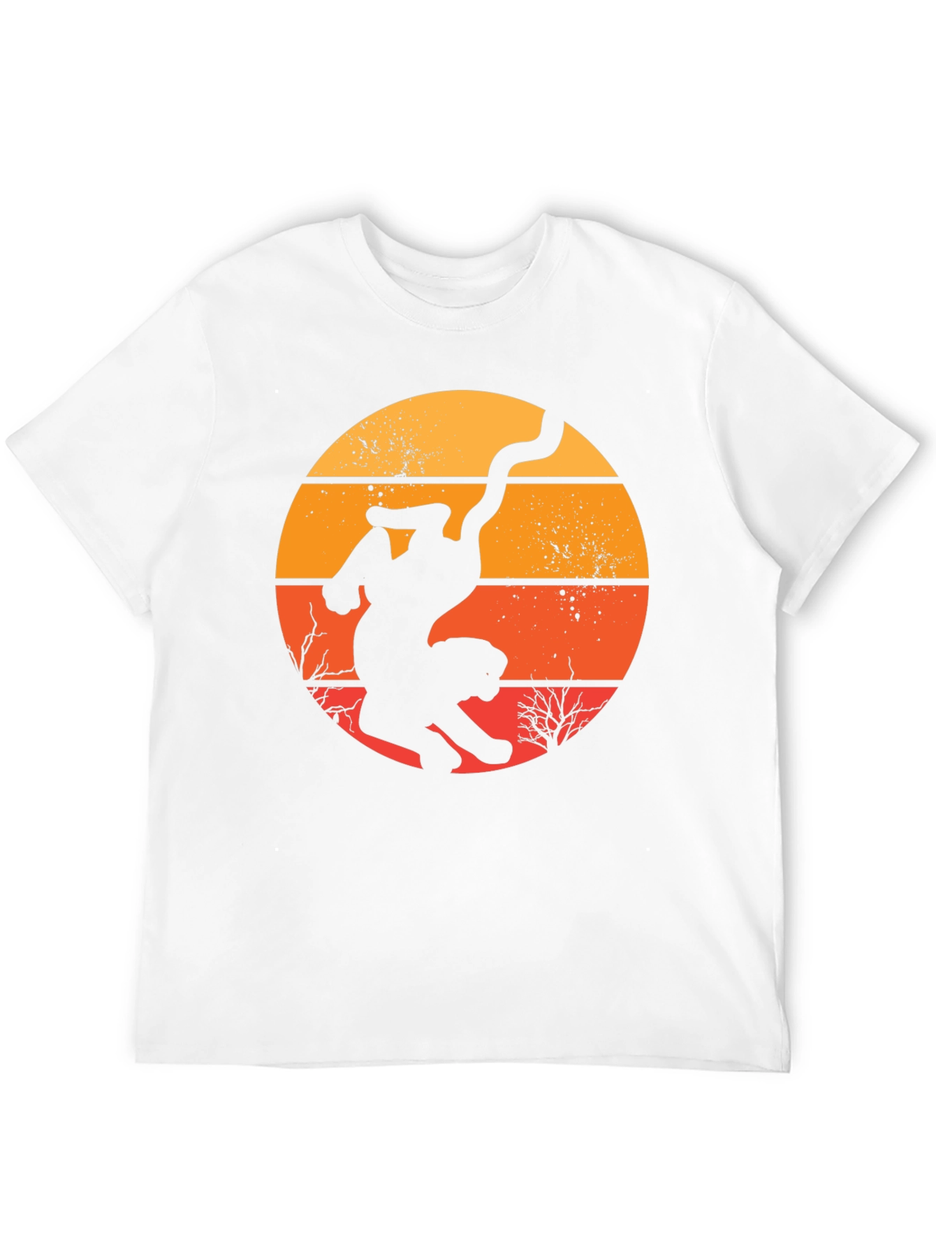 Retro Cat Silhouette Graphic T-Shirt - Black