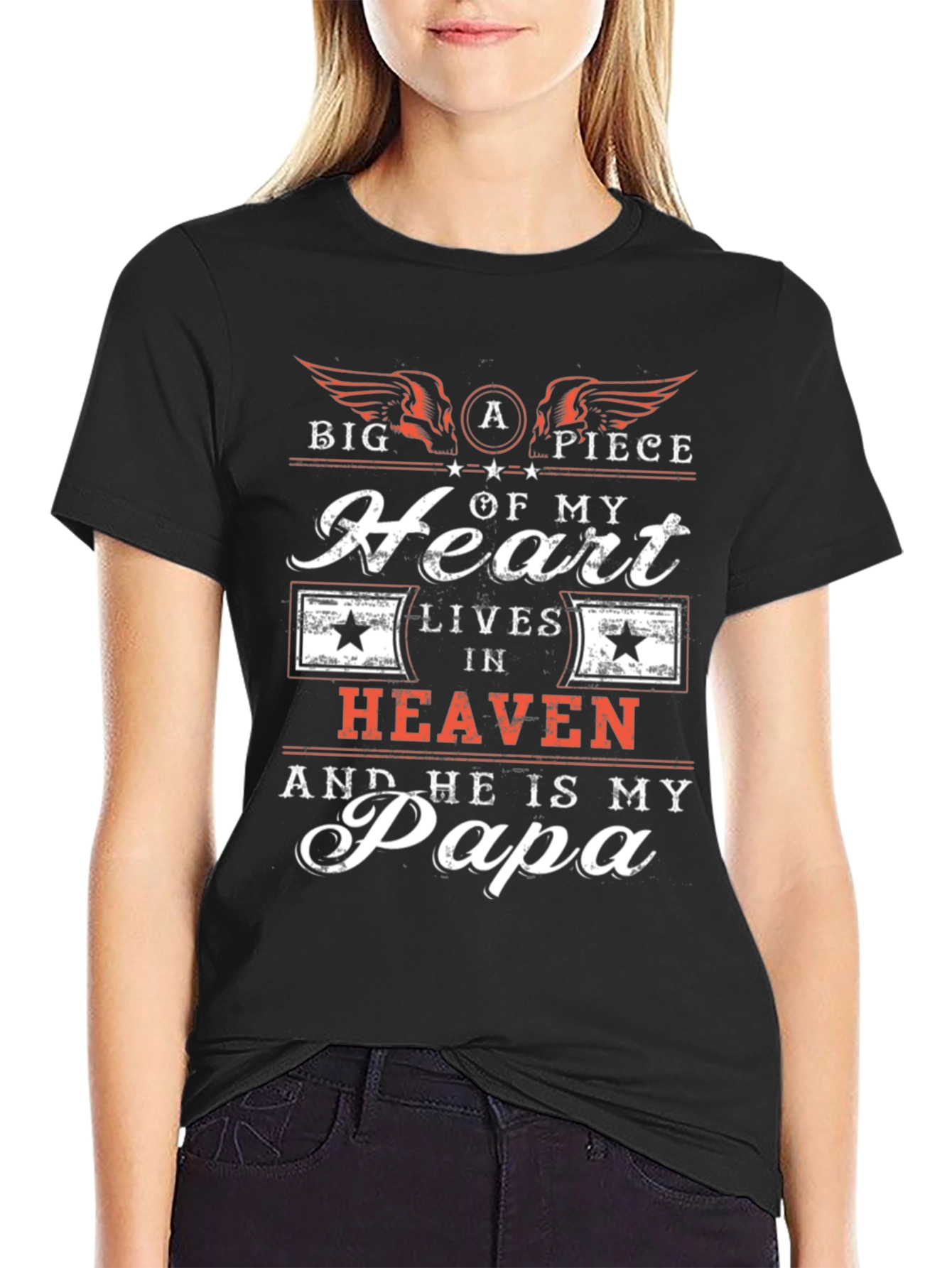 Papa in Heaven Graphic T-Shirt - Memorial Tribute