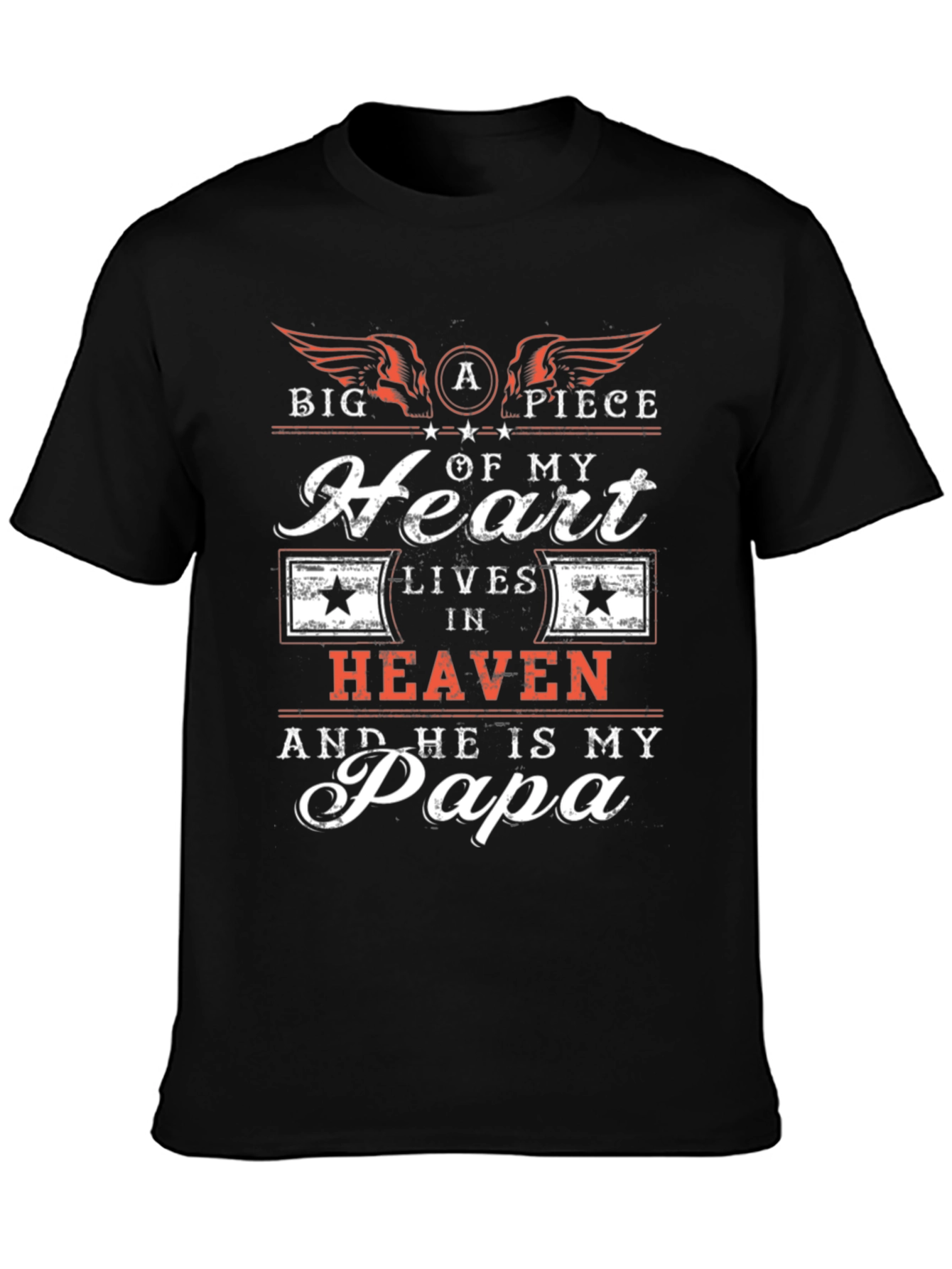 Papa in Heaven Graphic T-Shirt - Memorial Tribute