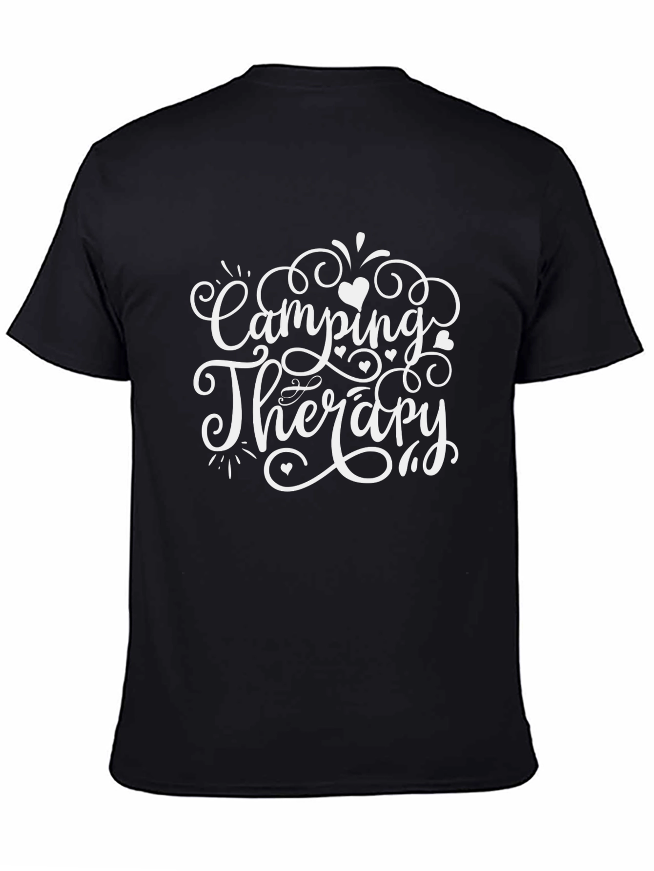 Camping Therapy Graphic Tee - Black