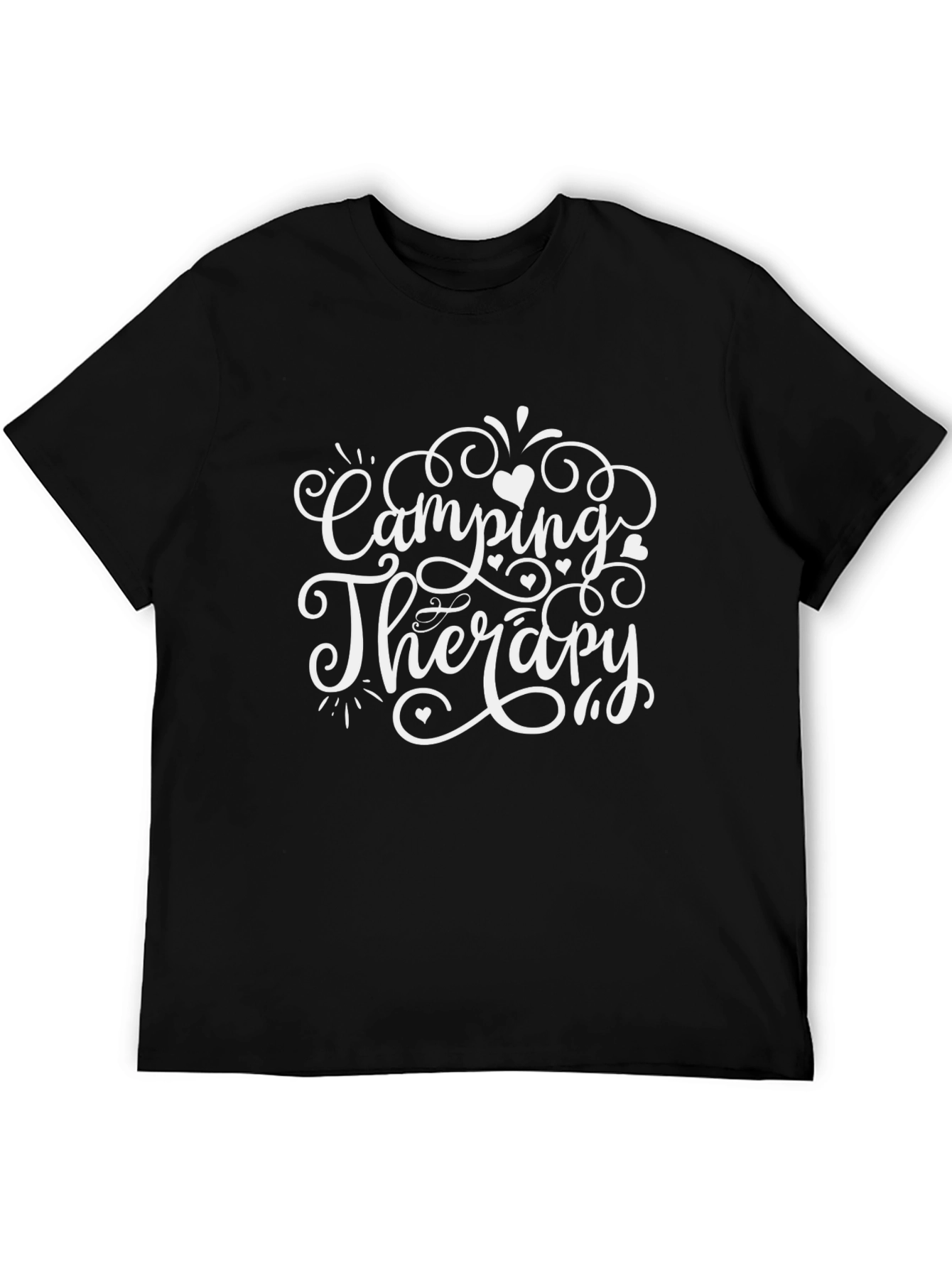 Camping Therapy Graphic Tee - Black