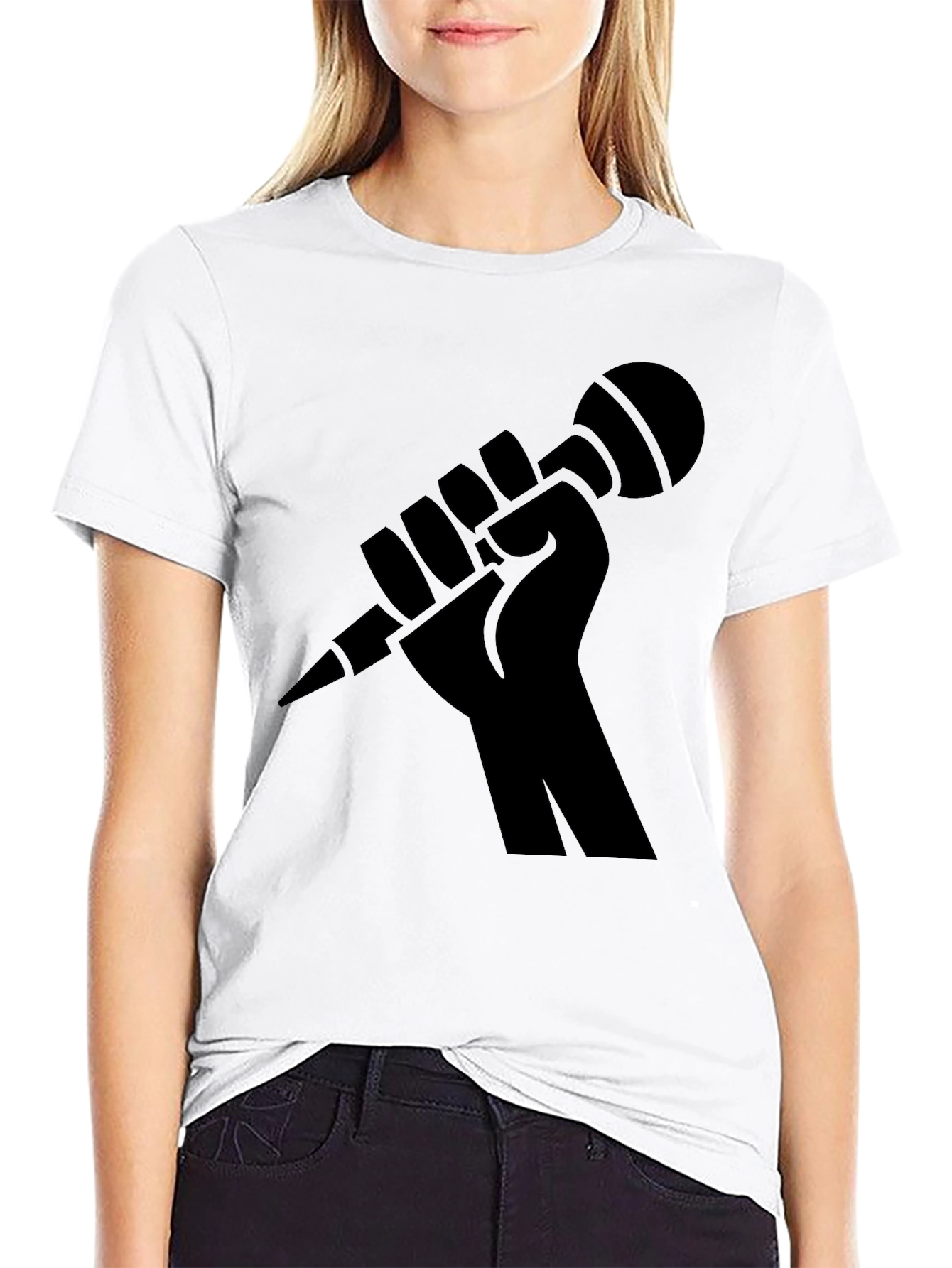 Black Fist Microphone Graphic Tee