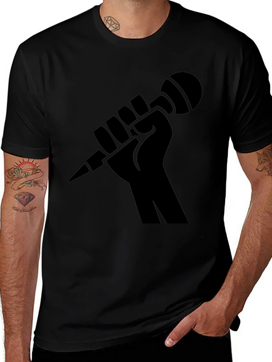 Black Fist Microphone Graphic Tee