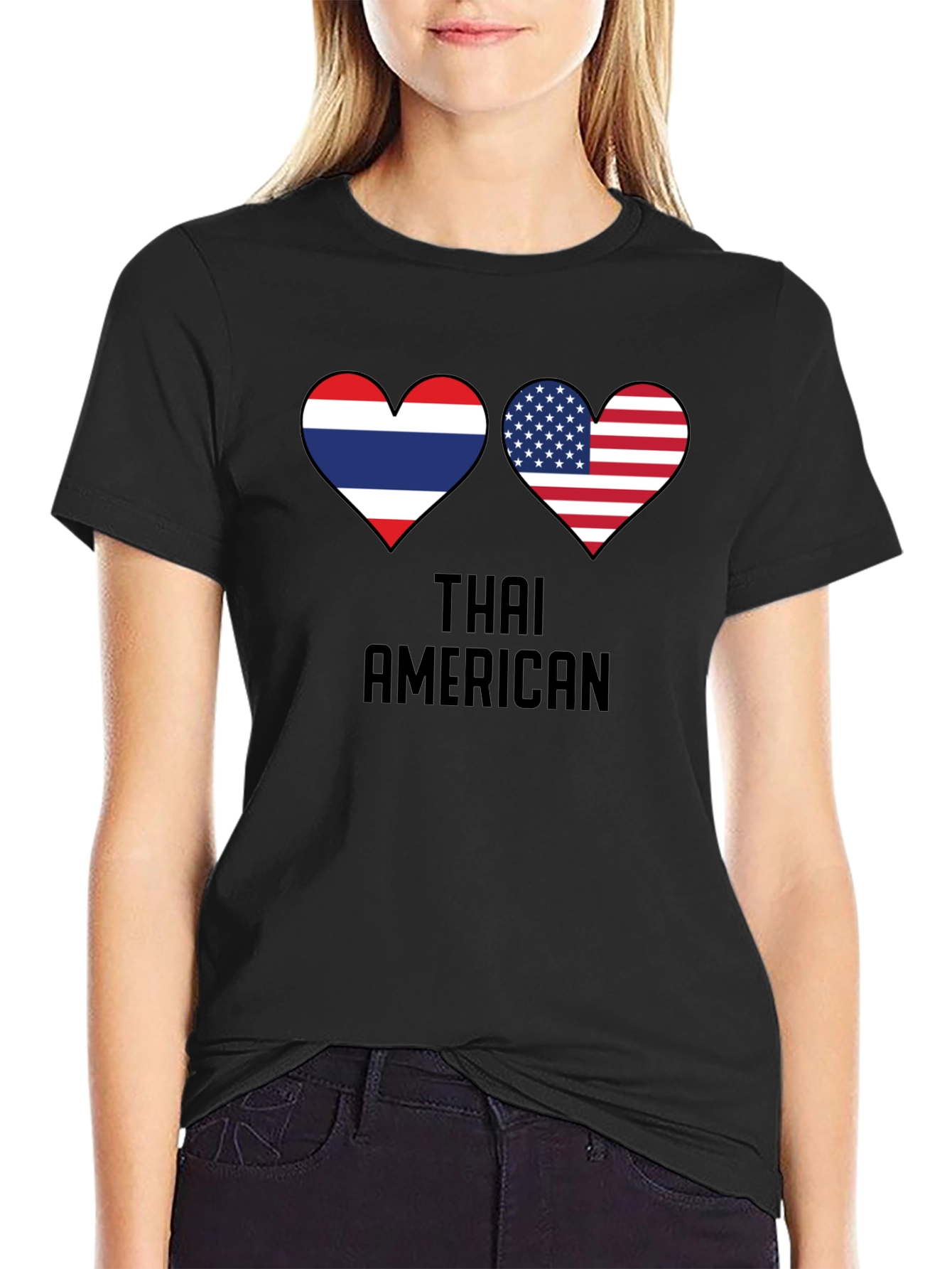 Thai American Flag Heart T-Shirt