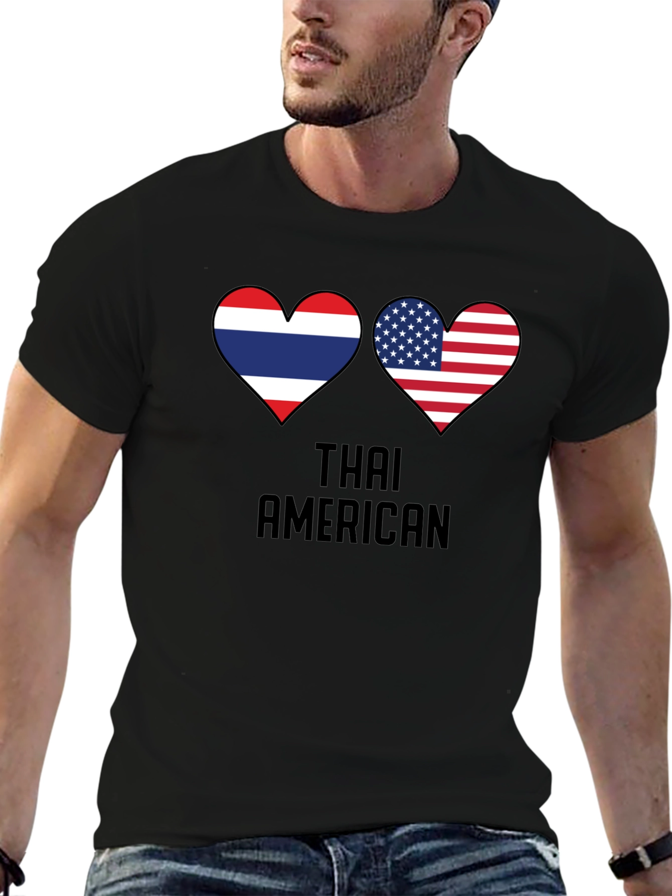Thai American Flag Heart T-Shirt