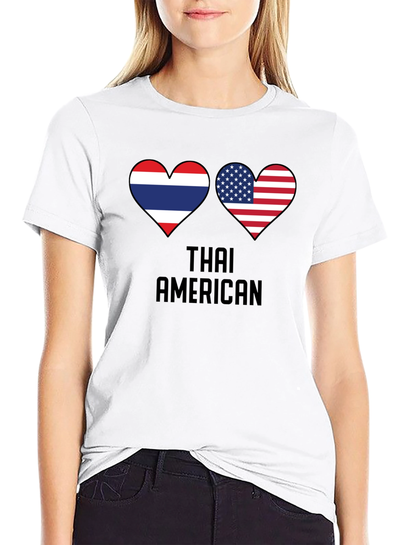 Thai American Flag Heart T-Shirt