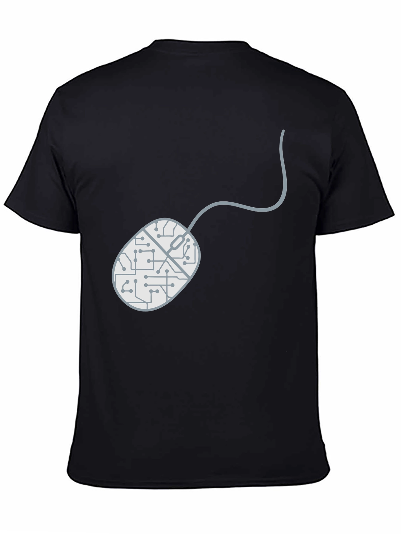 Circuit Mouse Graphic Tee - Black Cotton T-Shirt