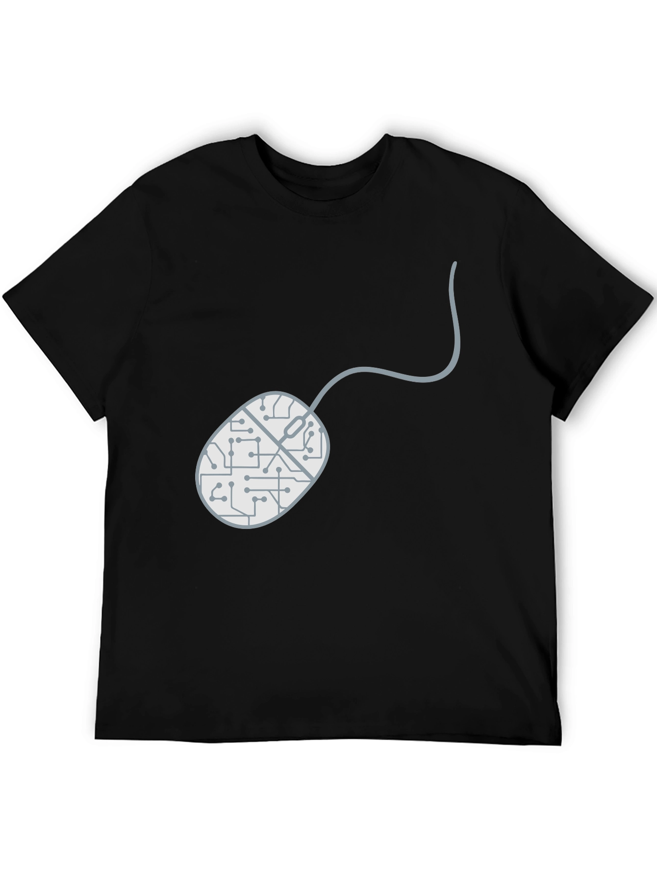 Circuit Mouse Graphic Tee - Black Cotton T-Shirt