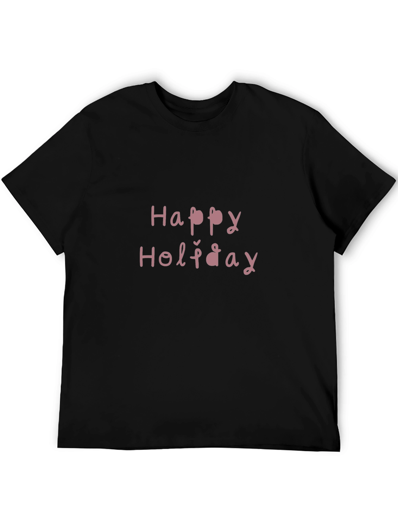 Happy Holiday Black T-Shirt Casual Wear