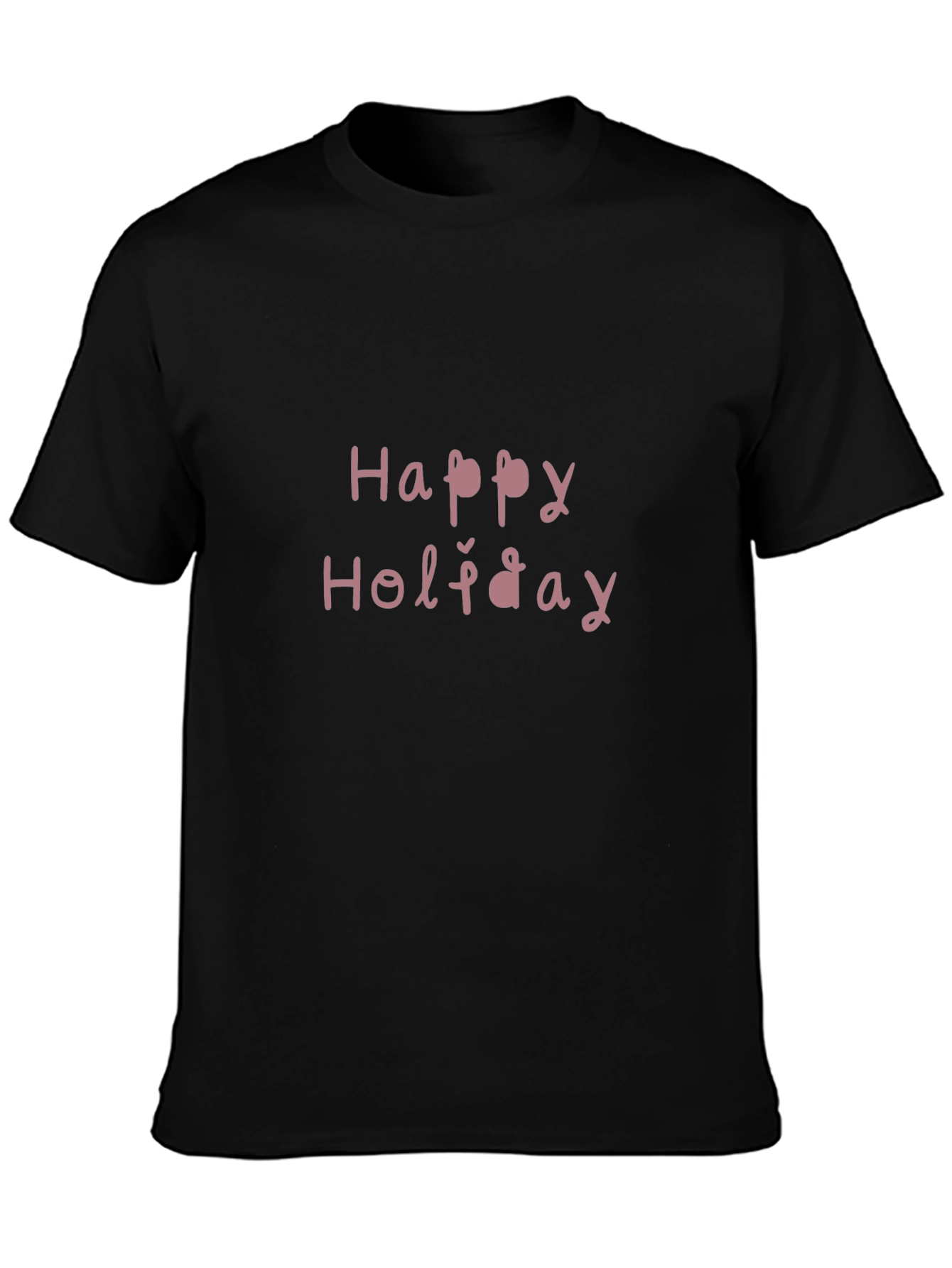 Happy Holiday Black T-Shirt Casual Wear