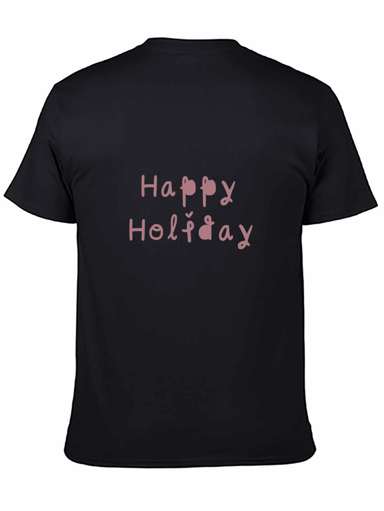 Happy Holiday Black T-Shirt Casual Wear