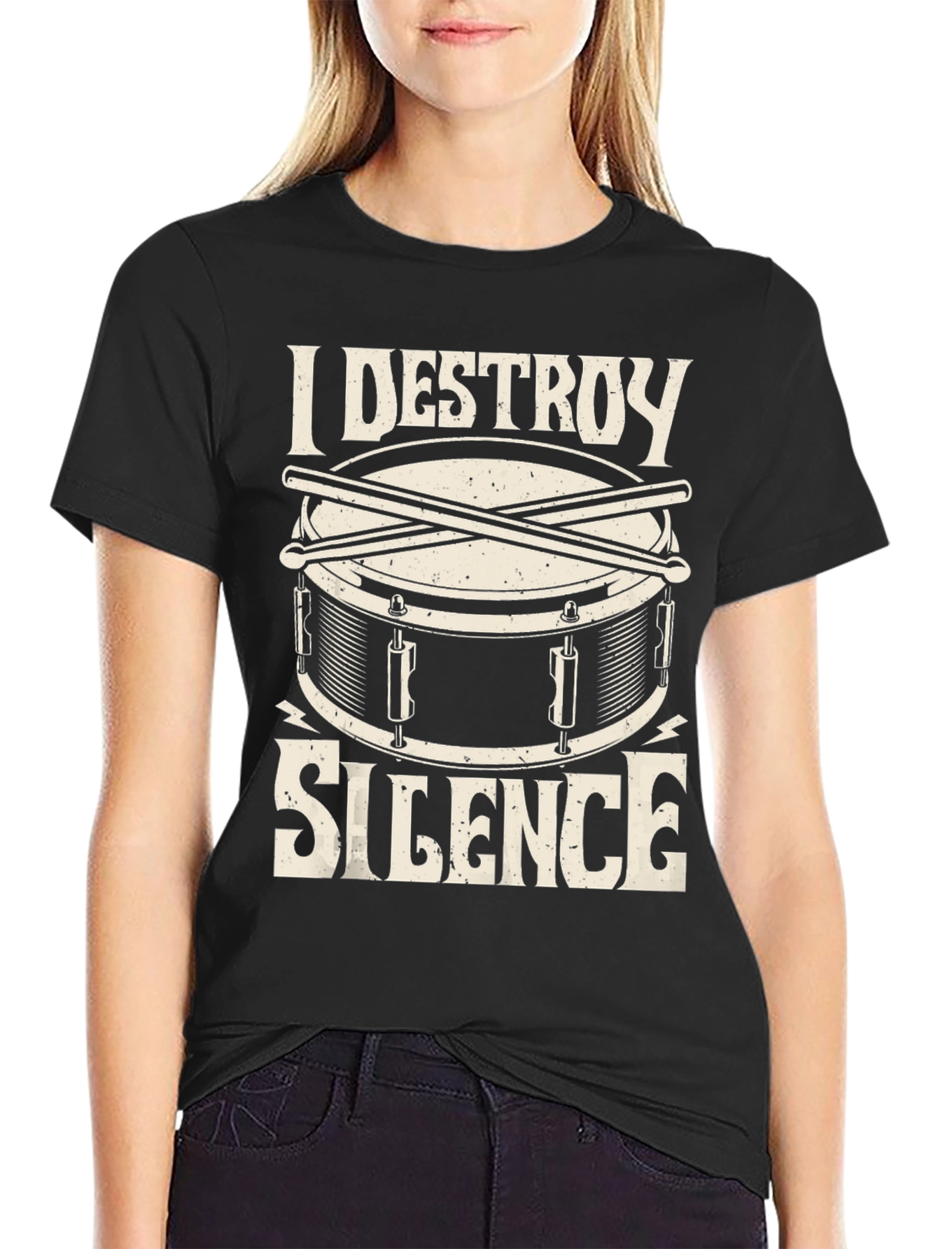 I Destroy Silence Drum T-Shirt - Musician Tee