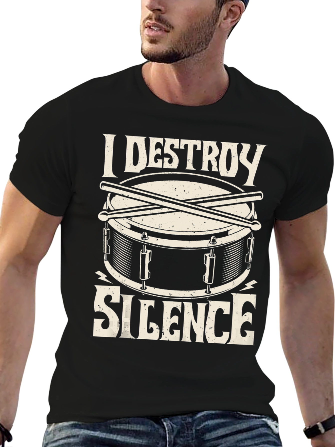 I Destroy Silence Drum T-Shirt - Musician Tee