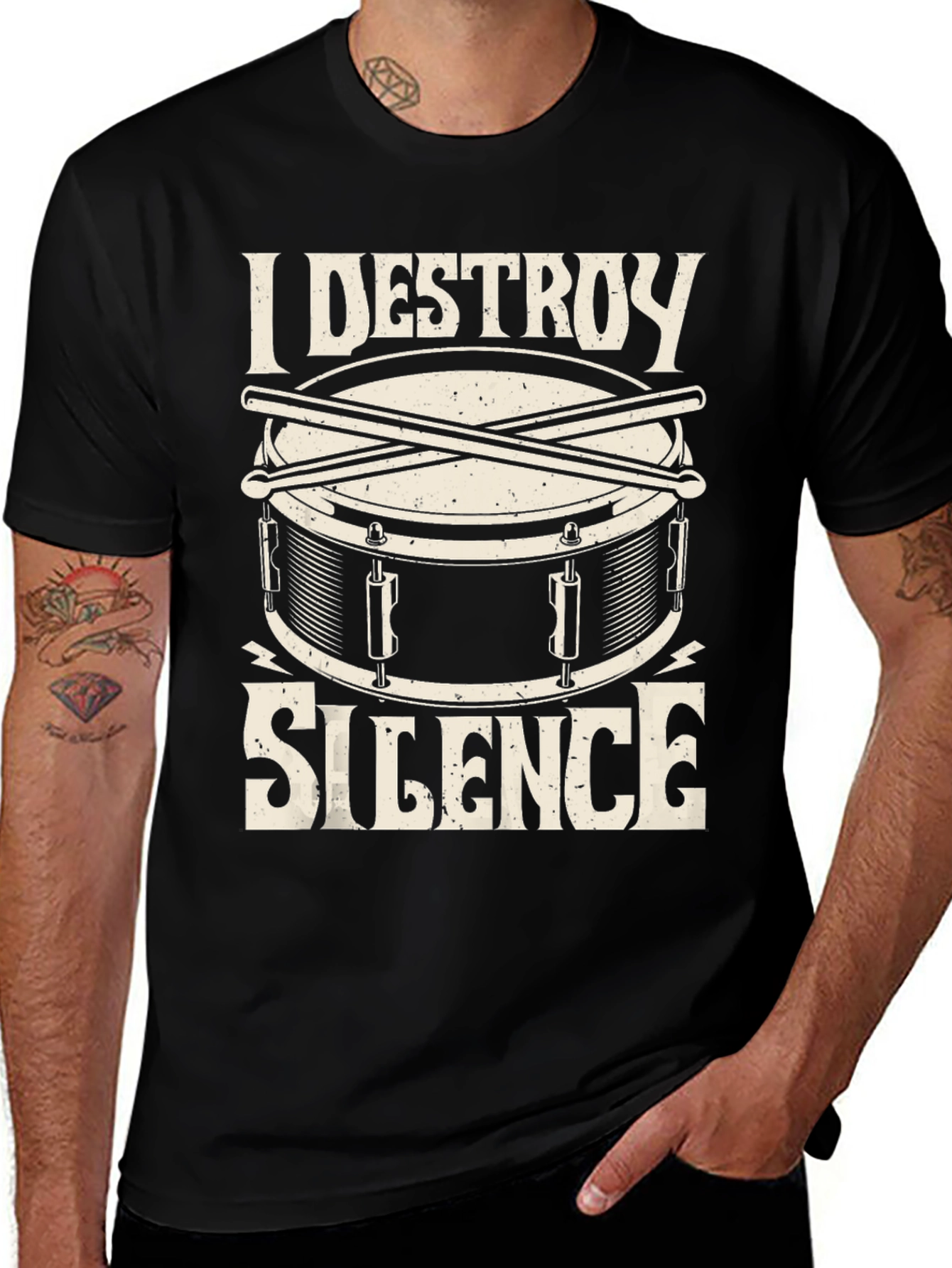 I Destroy Silence Drum T-Shirt - Musician Tee