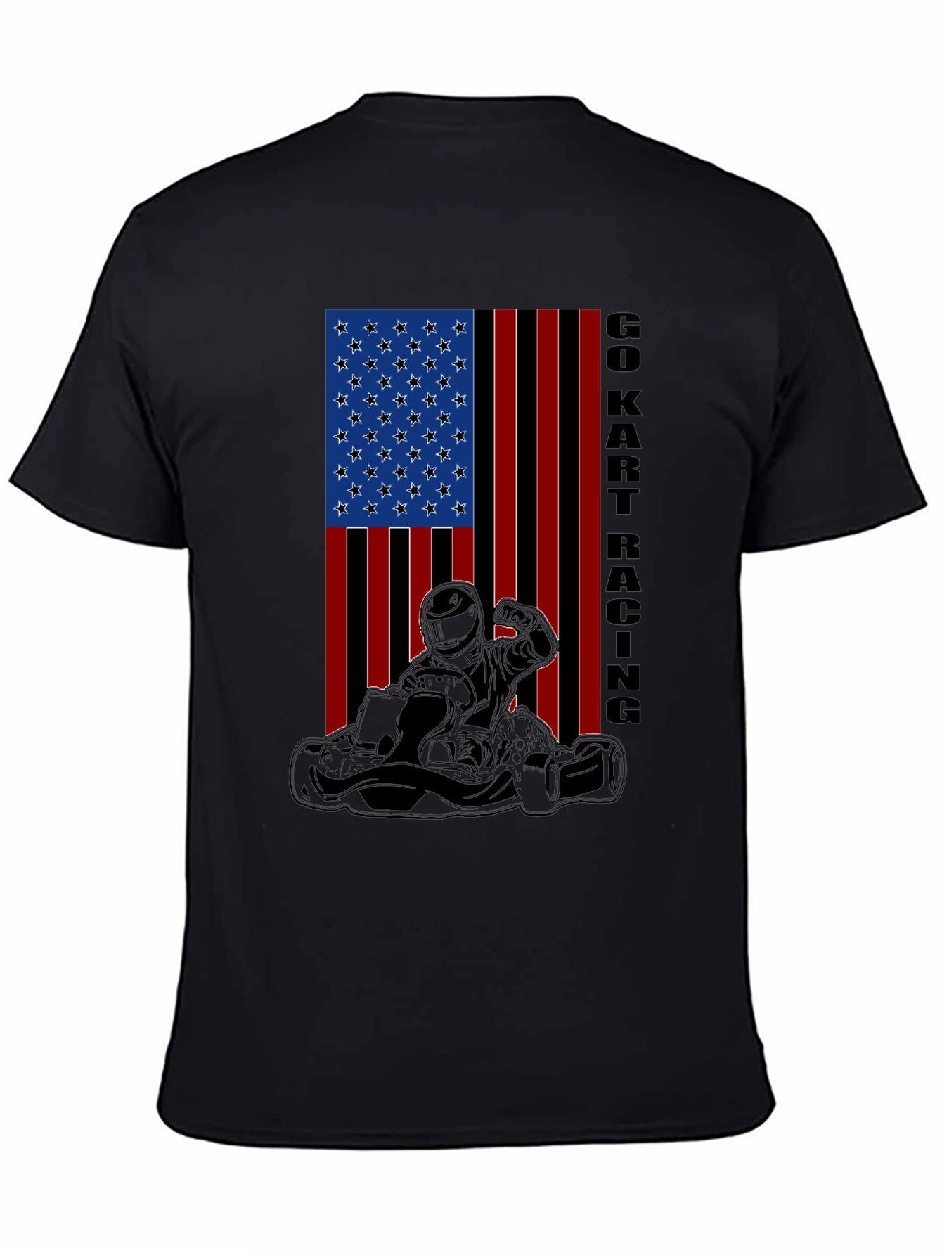 Go Kart Racing American Flag T-Shirt