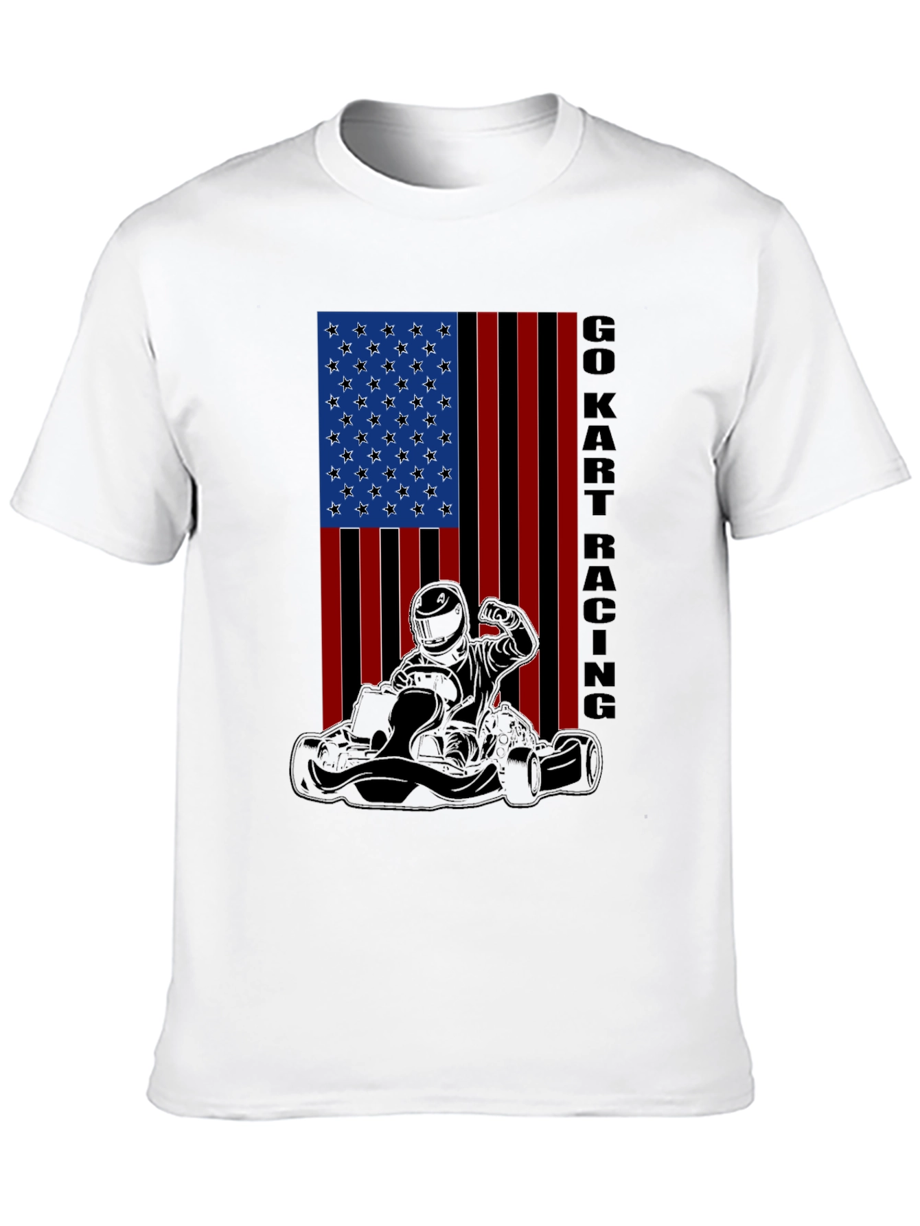 Go Kart Racing American Flag T-Shirt