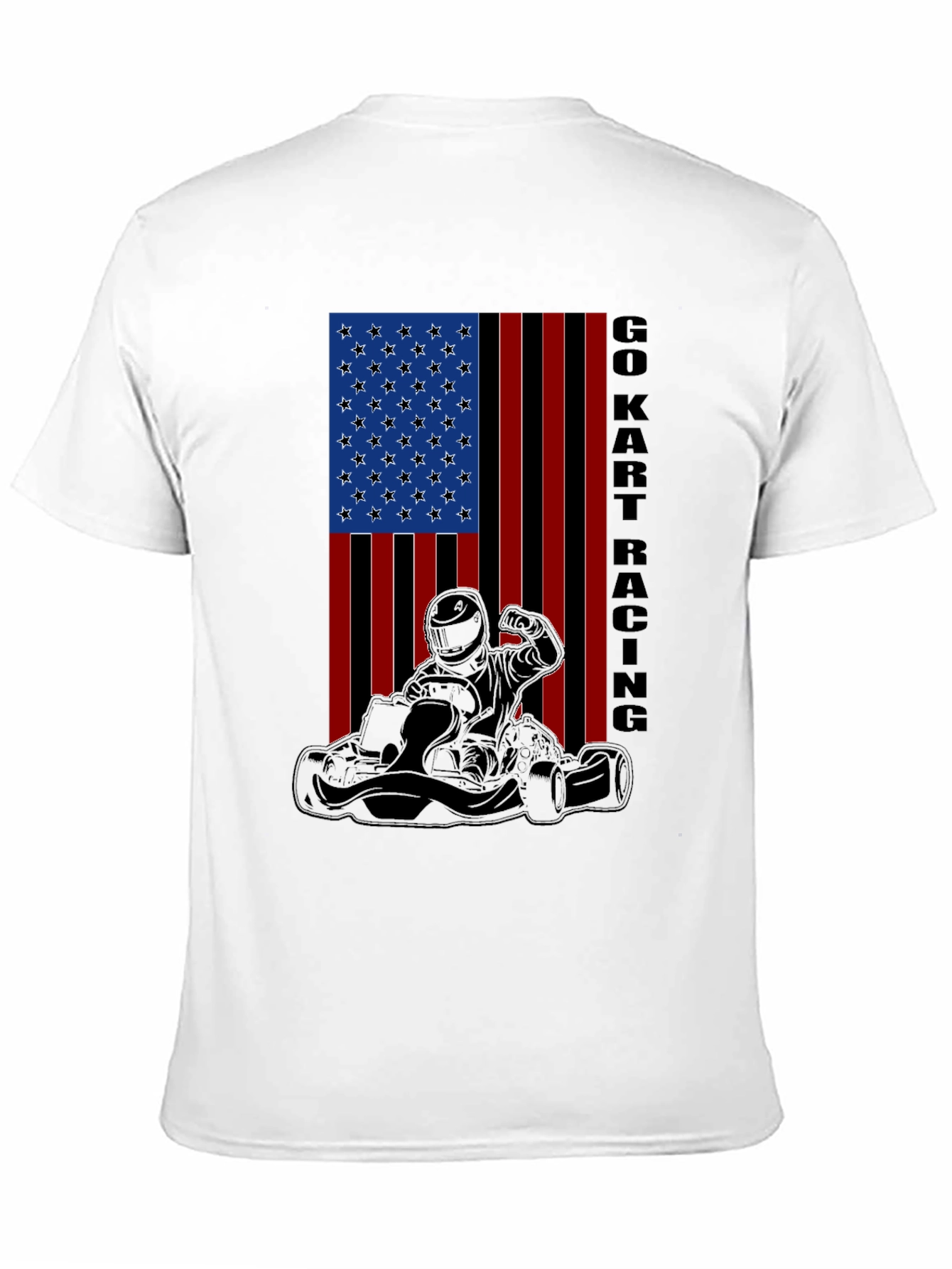 Go Kart Racing American Flag T-Shirt
