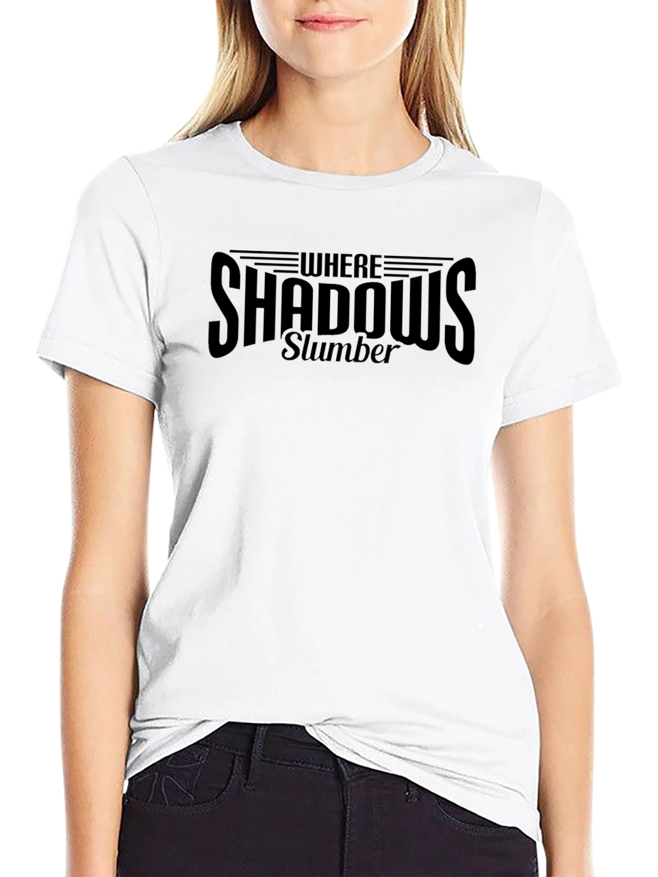 Where Shadows Slumber Black Graphic T-Shirt