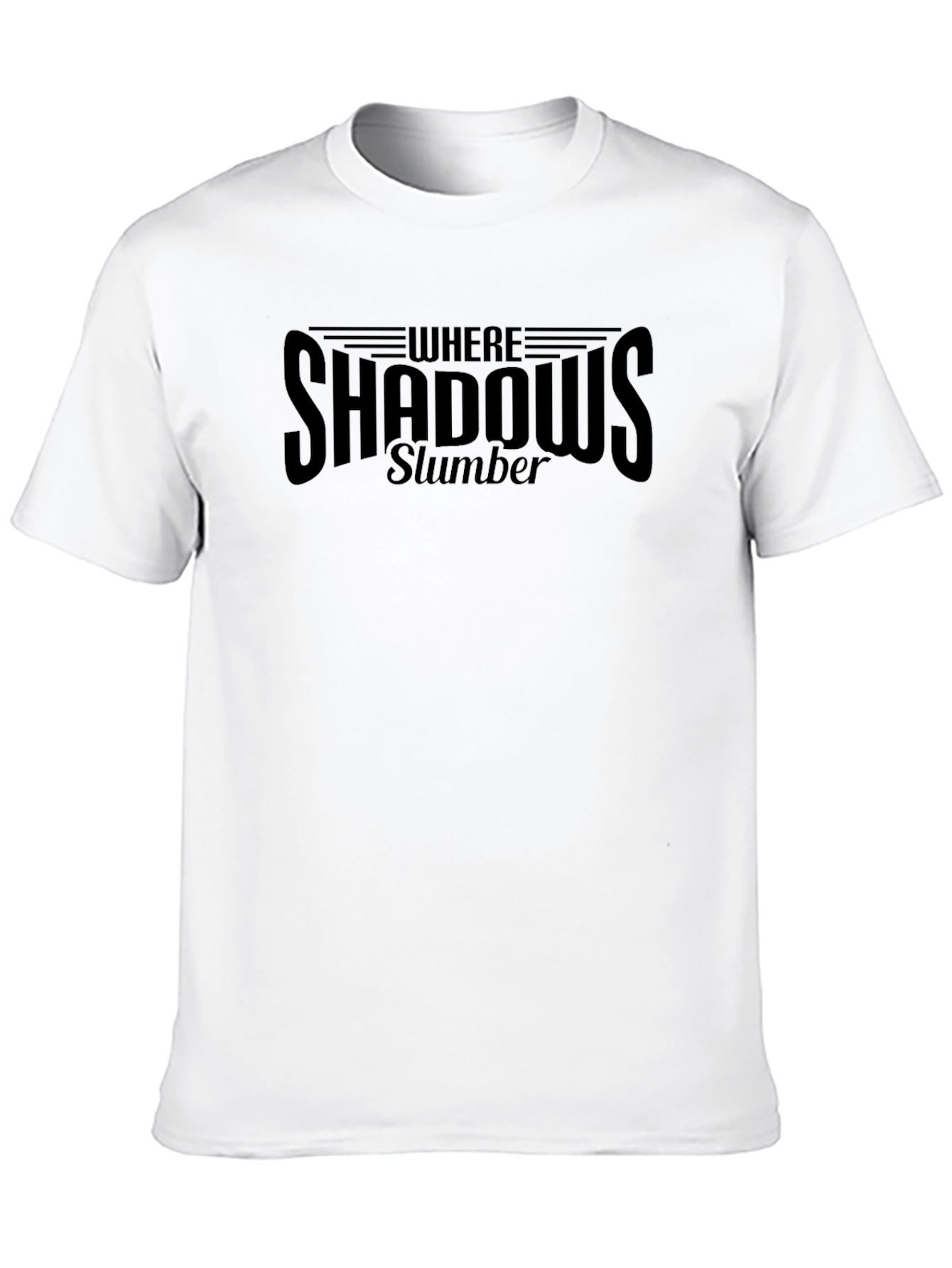 Where Shadows Slumber Black Graphic T-Shirt