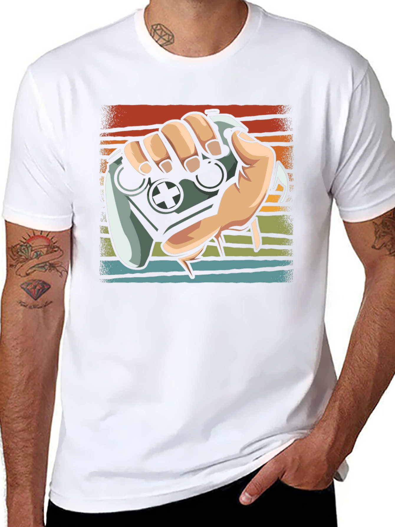 Gamer Controller Graphic Tee - Black Cotton Shirt