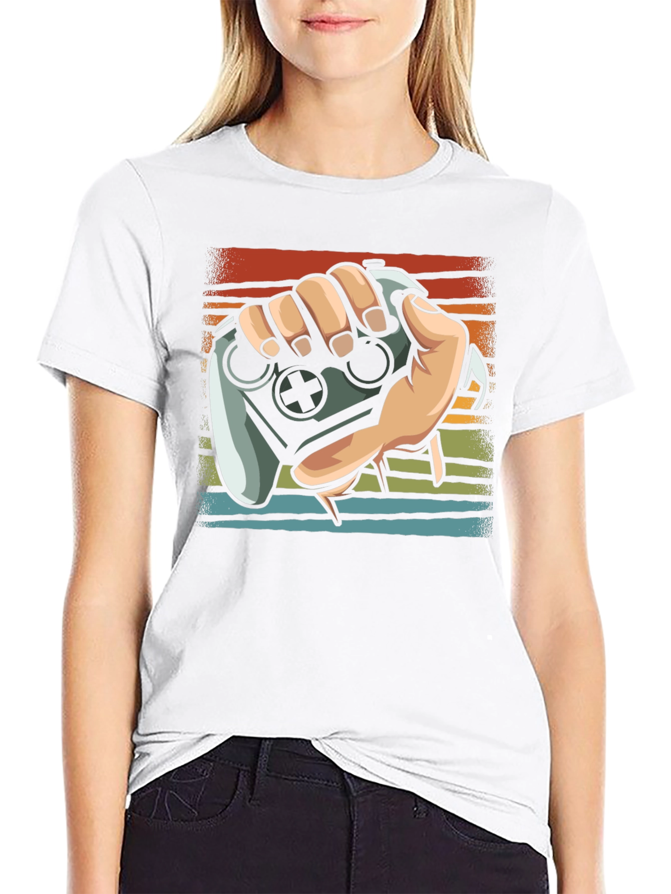Gamer Controller Graphic Tee - Black Cotton Shirt
