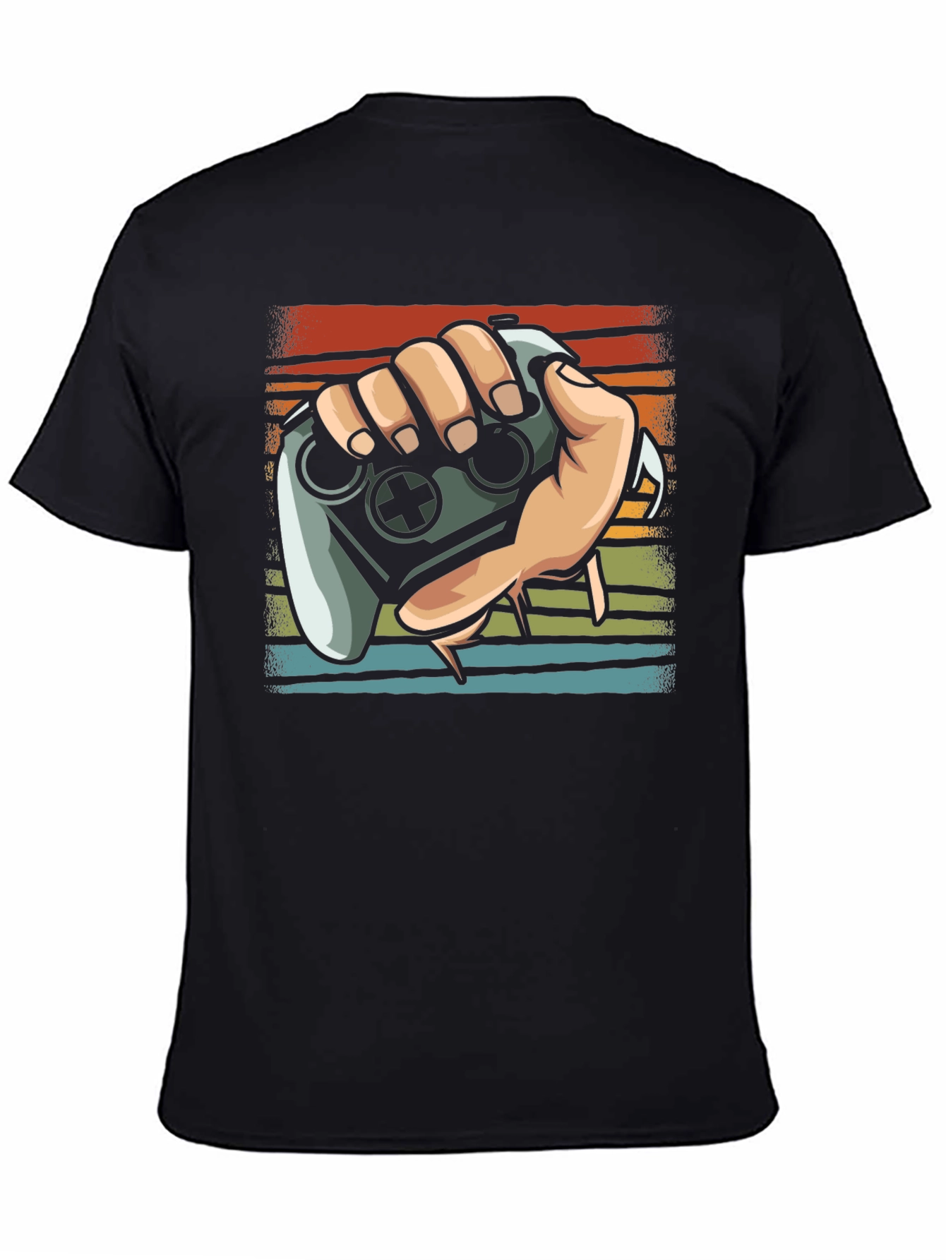 Gamer Controller Graphic Tee - Black Cotton Shirt