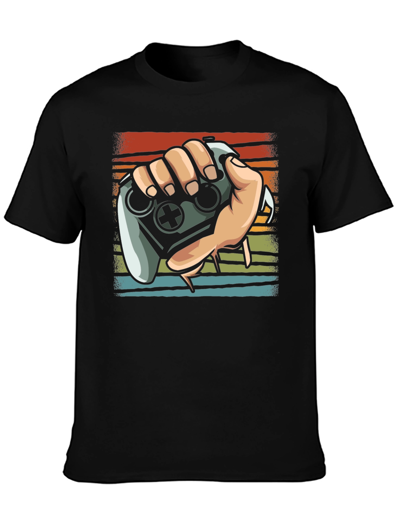 Gamer Controller Graphic Tee - Black Cotton Shirt