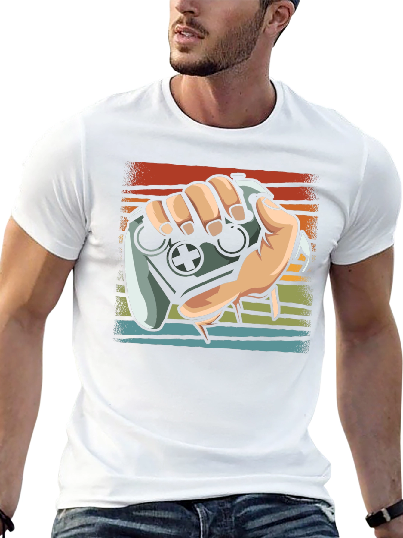 Gamer Controller Graphic Tee - Black Cotton Shirt