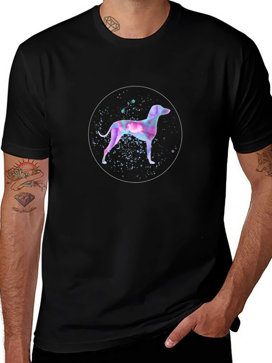 Abstract Dog Graphic Black T-Shirt