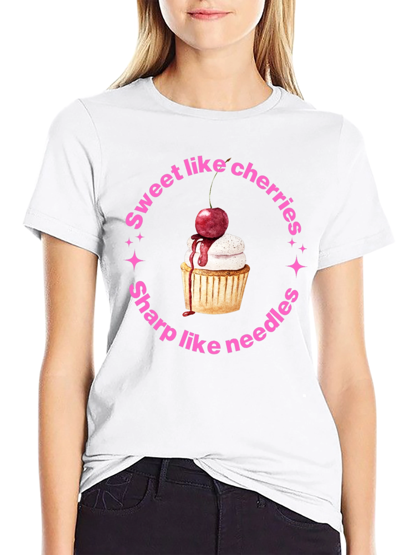Sweet Like Cherries Black T-Shirt