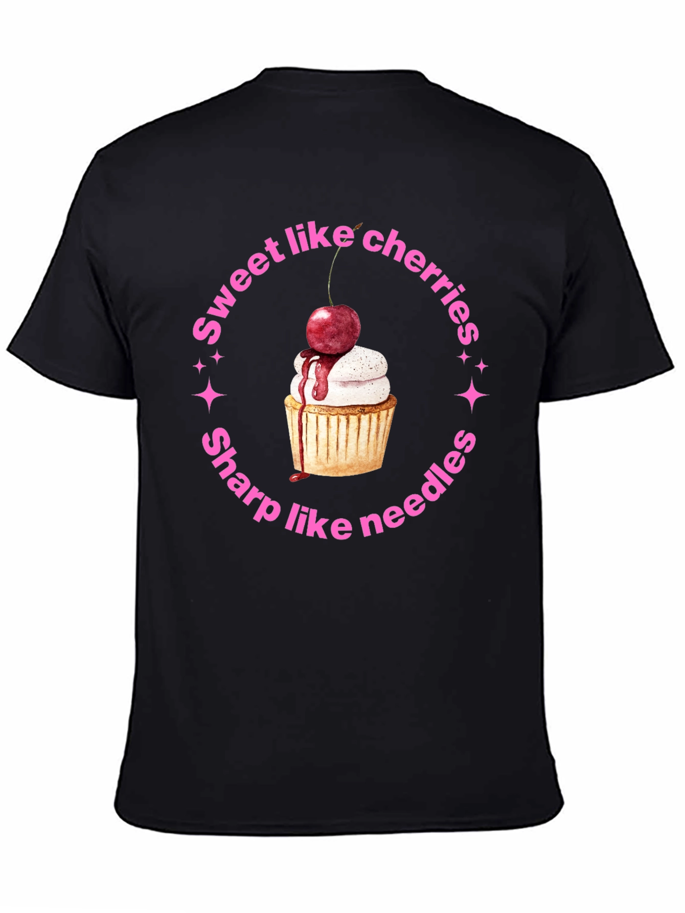Sweet Like Cherries Black T-Shirt