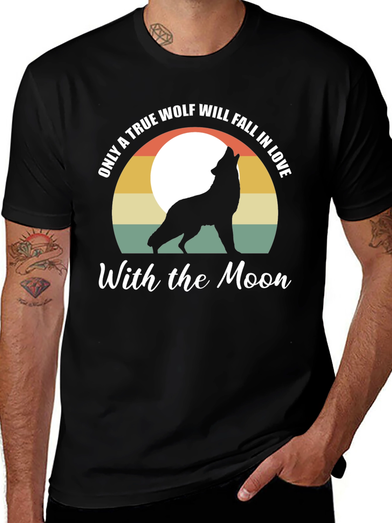 Wolf Moon Graphic Tee - Mens Black T-Shirt
