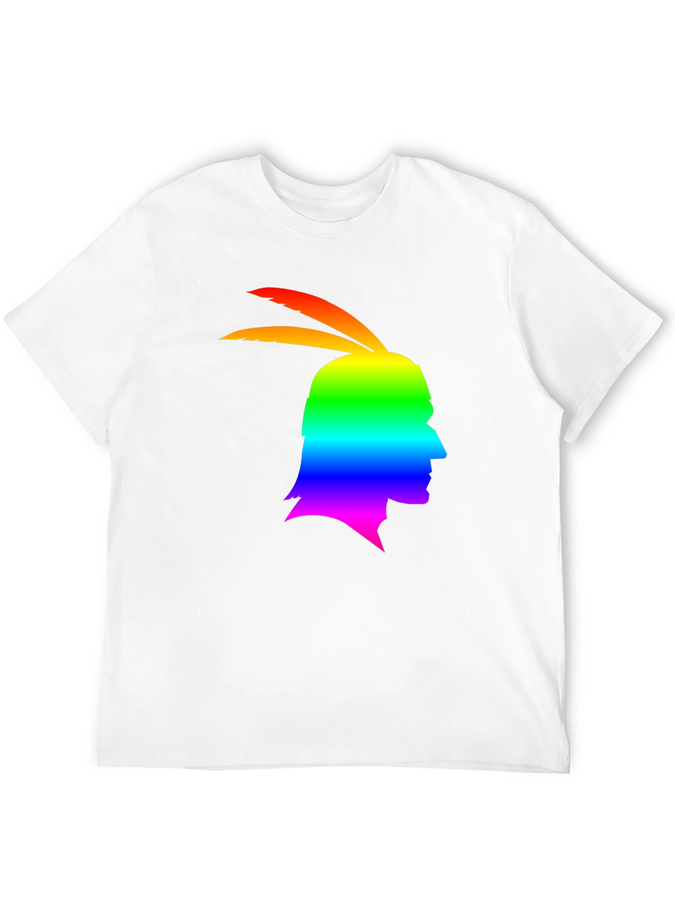 Rainbow Indian Chief Silhouette Graphic T-Shirt
