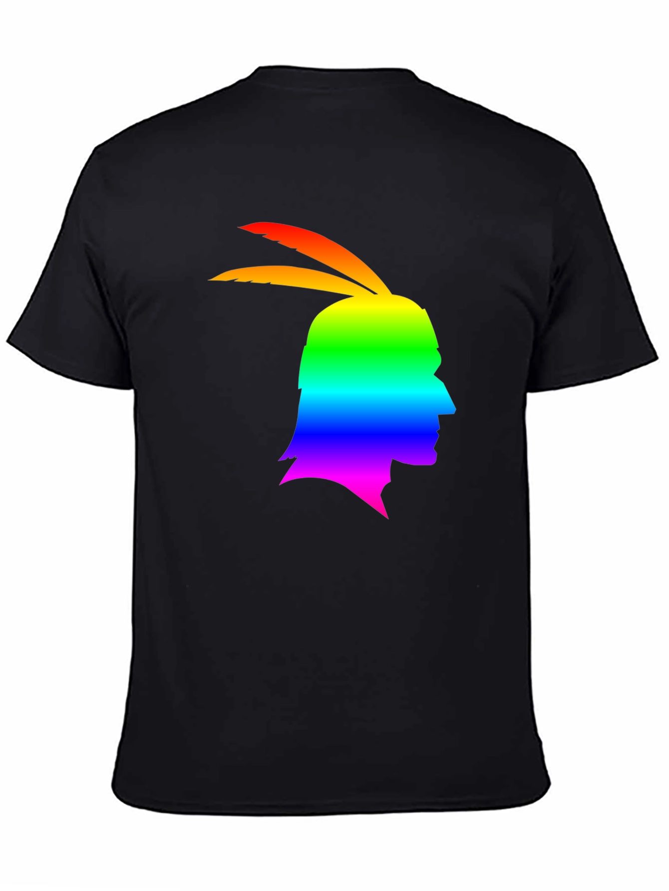Rainbow Indian Chief Silhouette Graphic T-Shirt