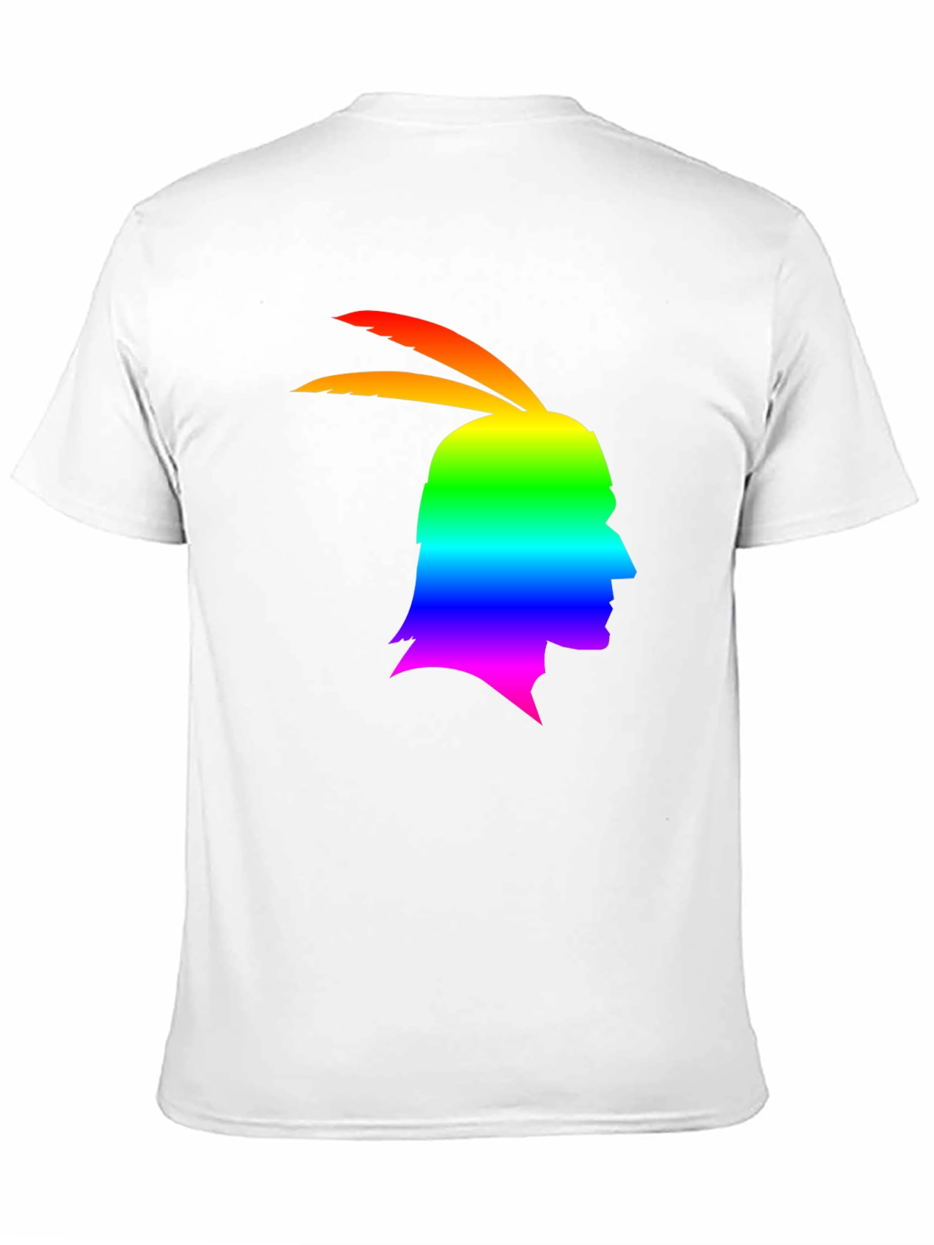 Rainbow Indian Chief Silhouette Graphic T-Shirt