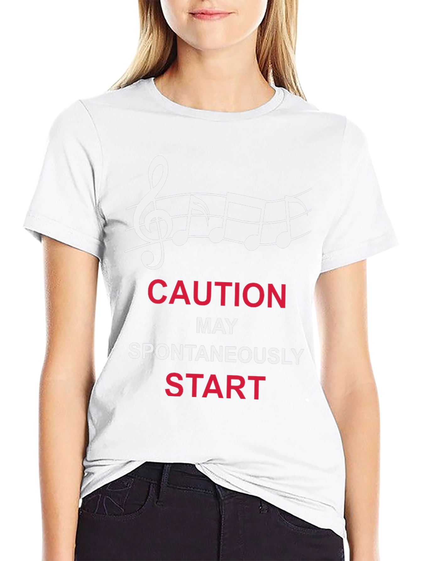 Caution May Spontaneously Start - Music T-Shirt
