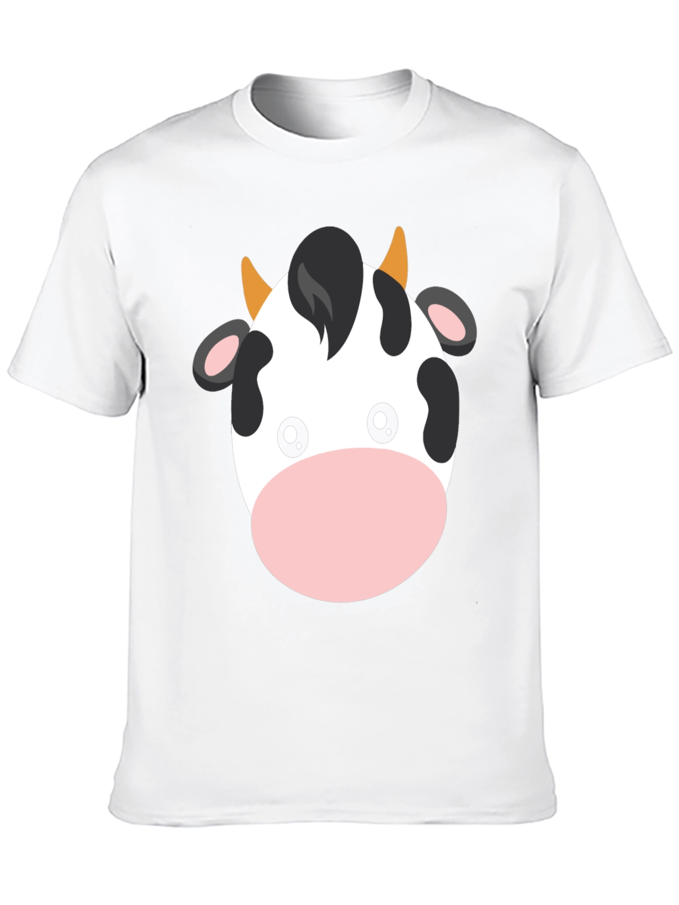 Cute Cow Graphic Tee - Black Cotton T-Shirt