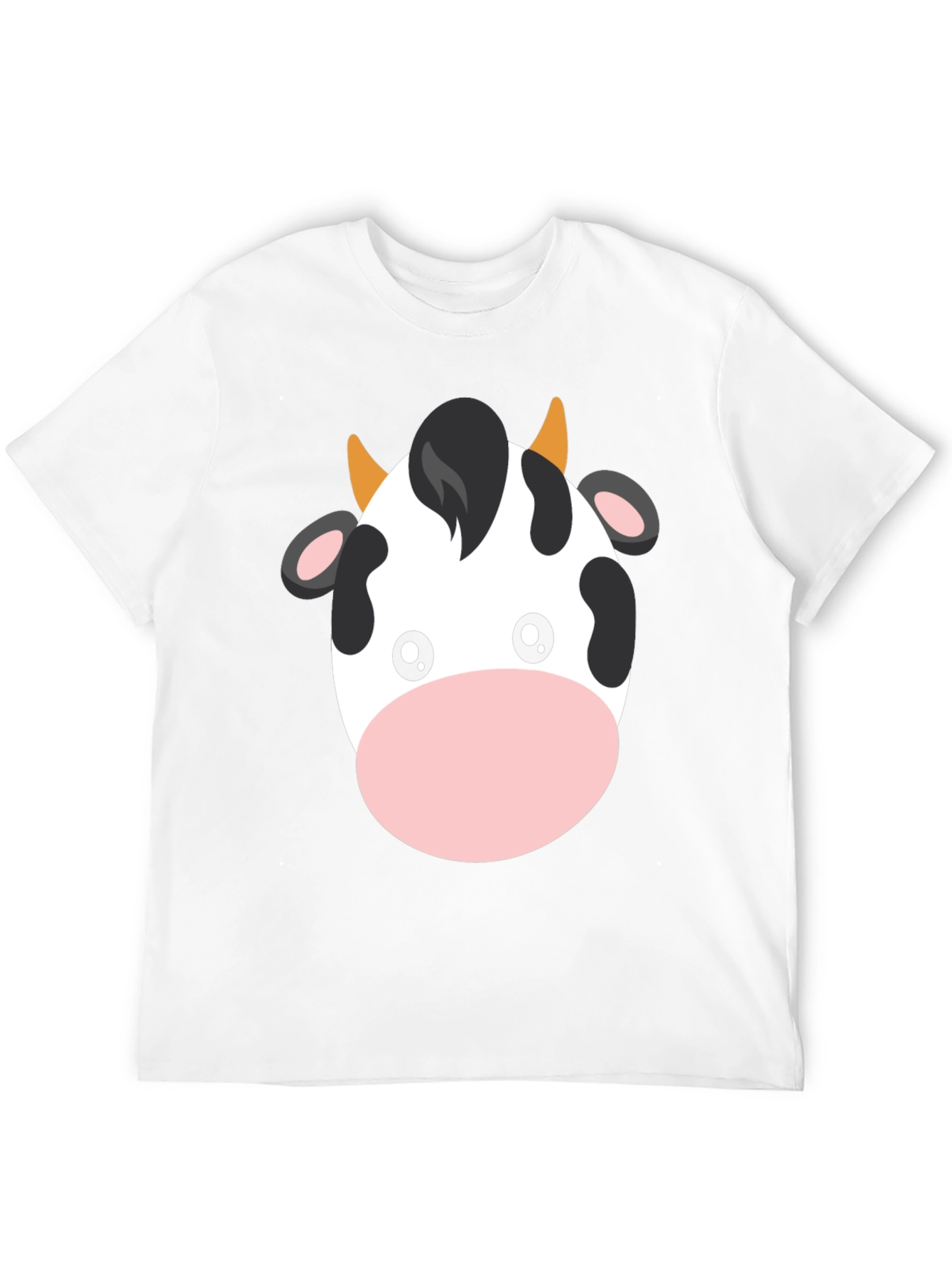Cute Cow Graphic Tee - Black Cotton T-Shirt