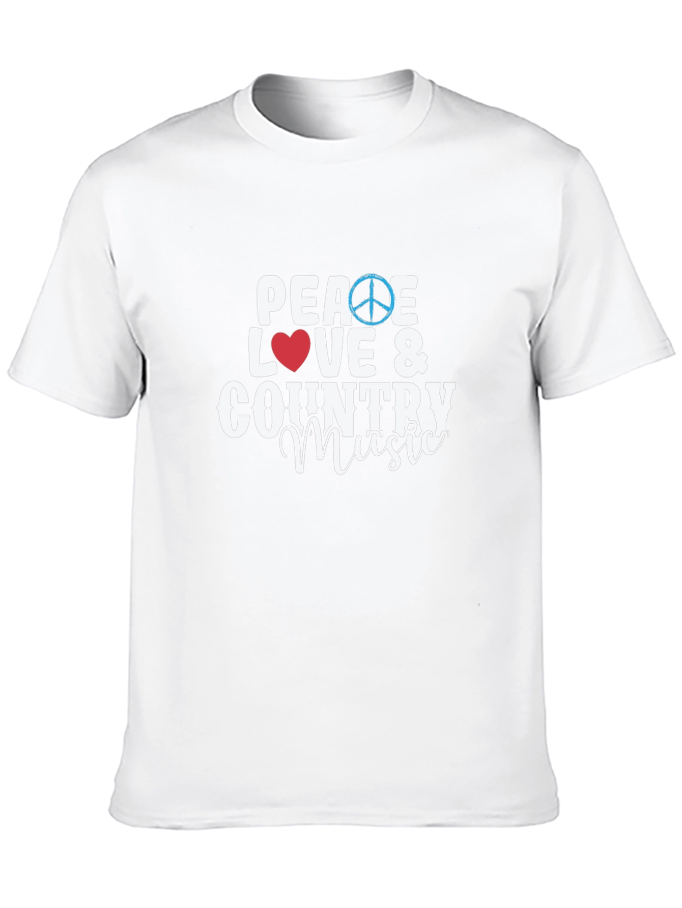 Peace Love & Country Music Black T-Shirt