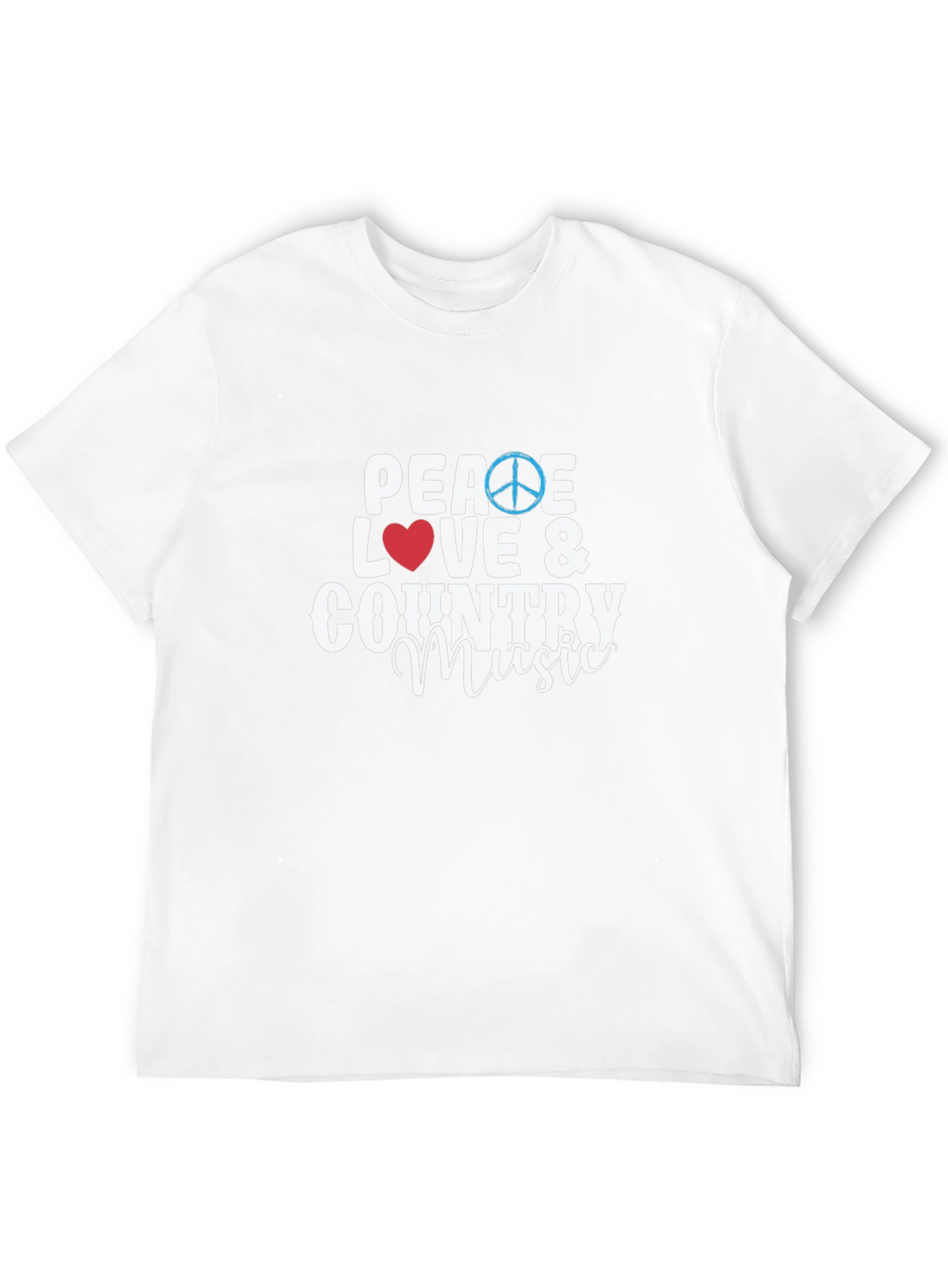 Peace Love & Country Music Black T-Shirt