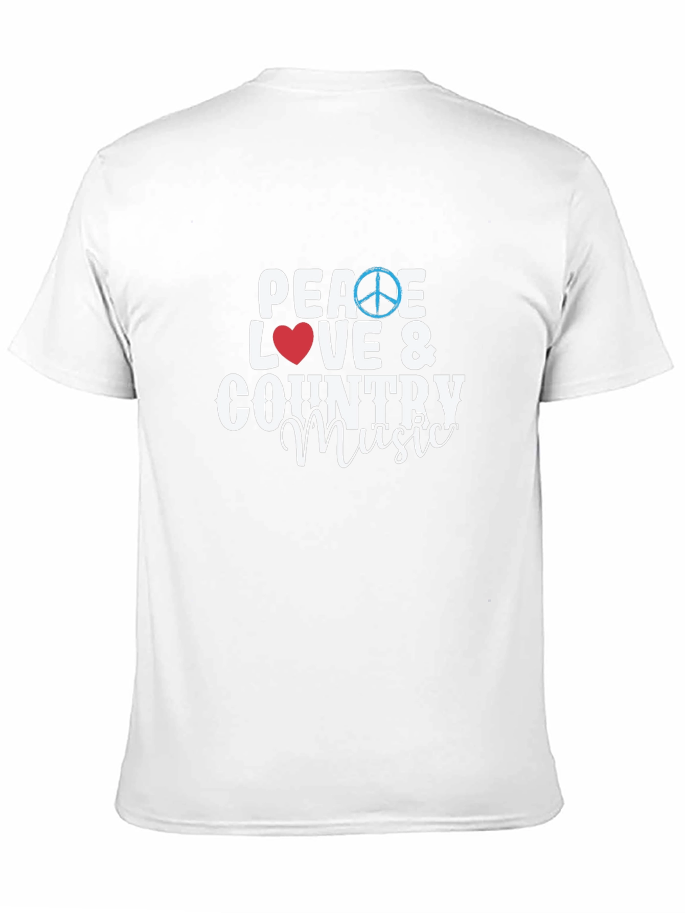 Peace Love & Country Music Black T-Shirt