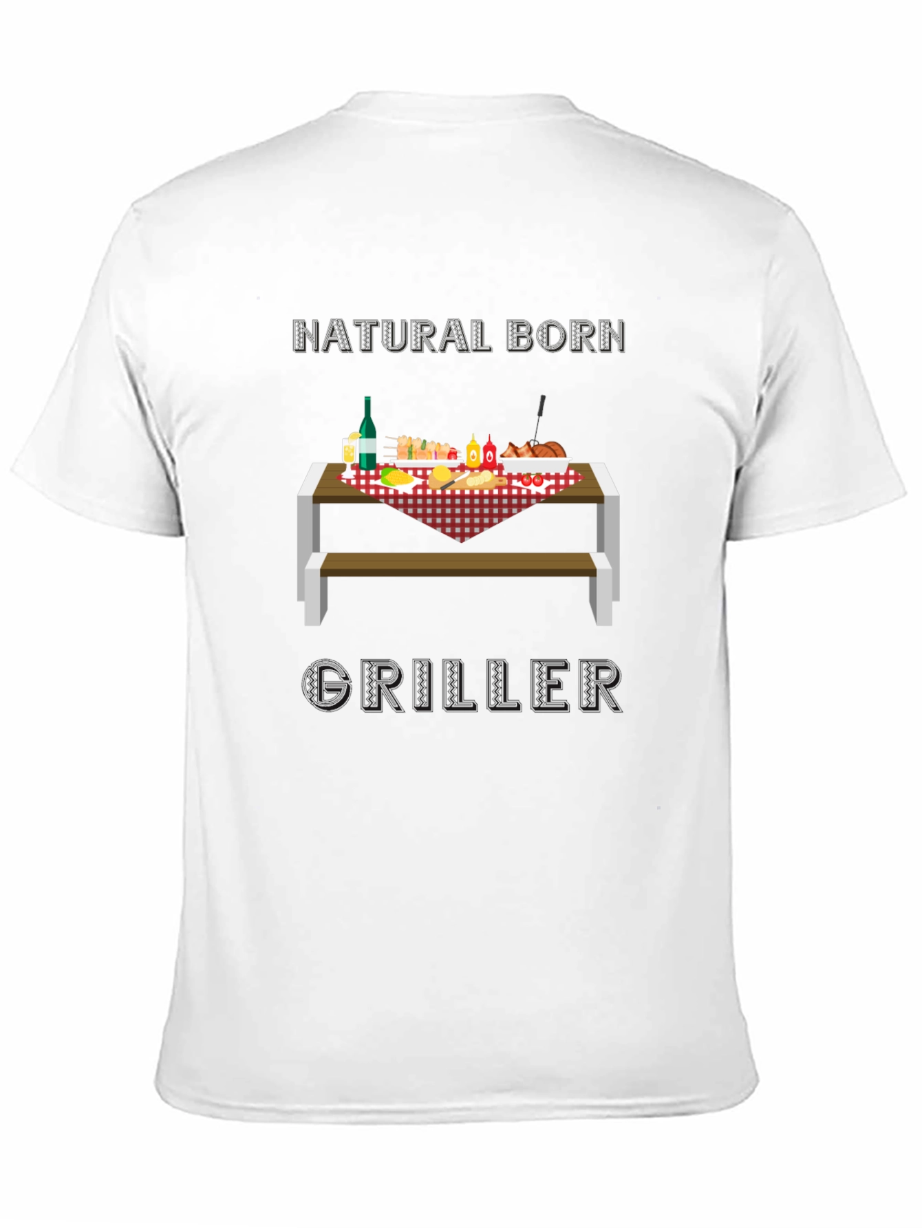 Natural Born Griller T-Shirt - BBQ Picnic Design