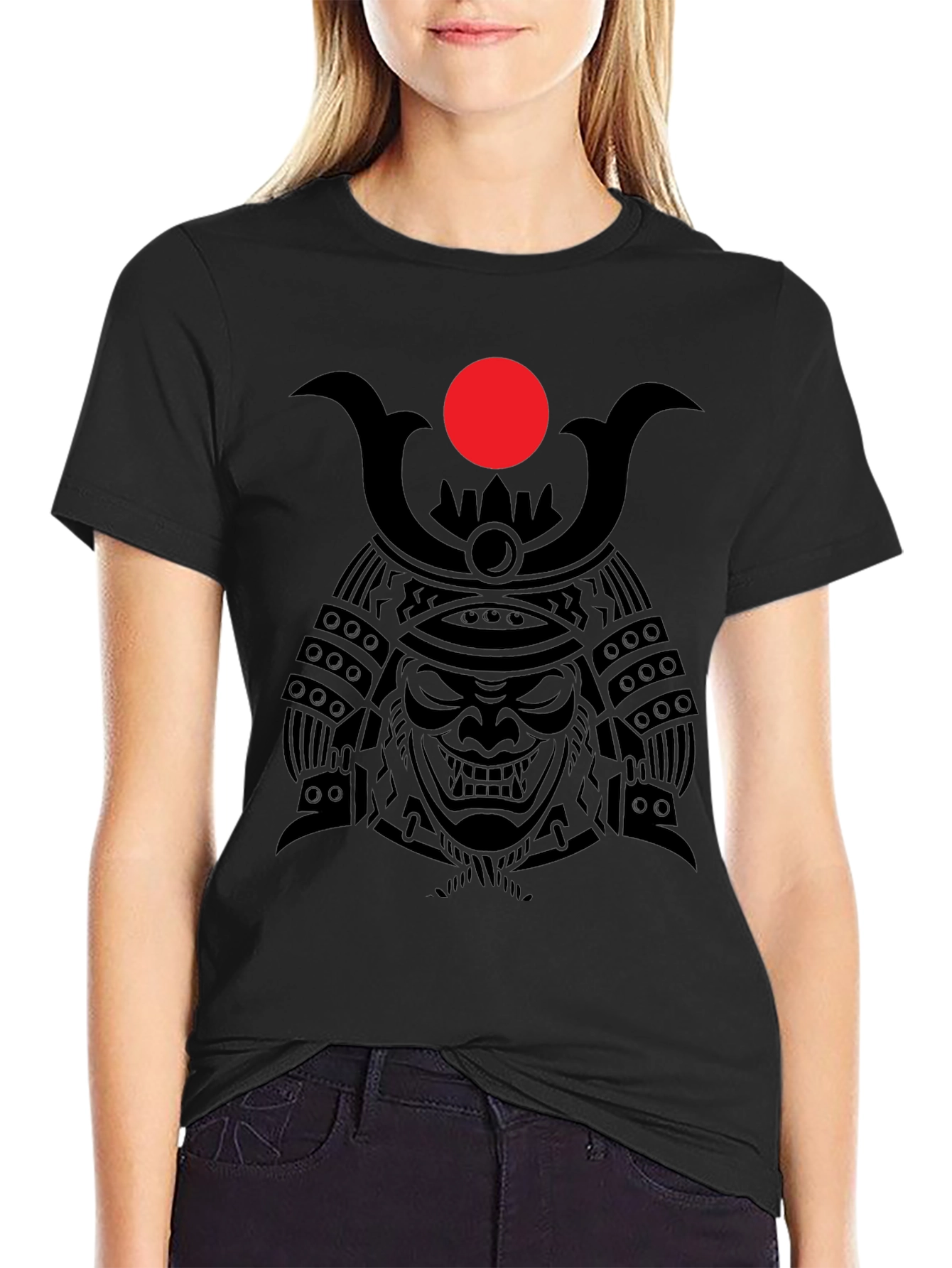 Samurai Warrior Graphic Tee - Mens Black T-Shirt