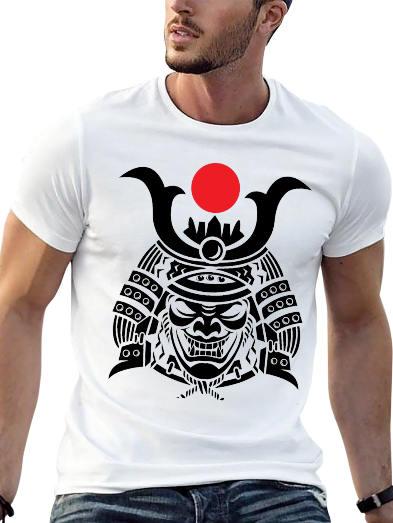Samurai Warrior Graphic Tee - Mens Black T-Shirt