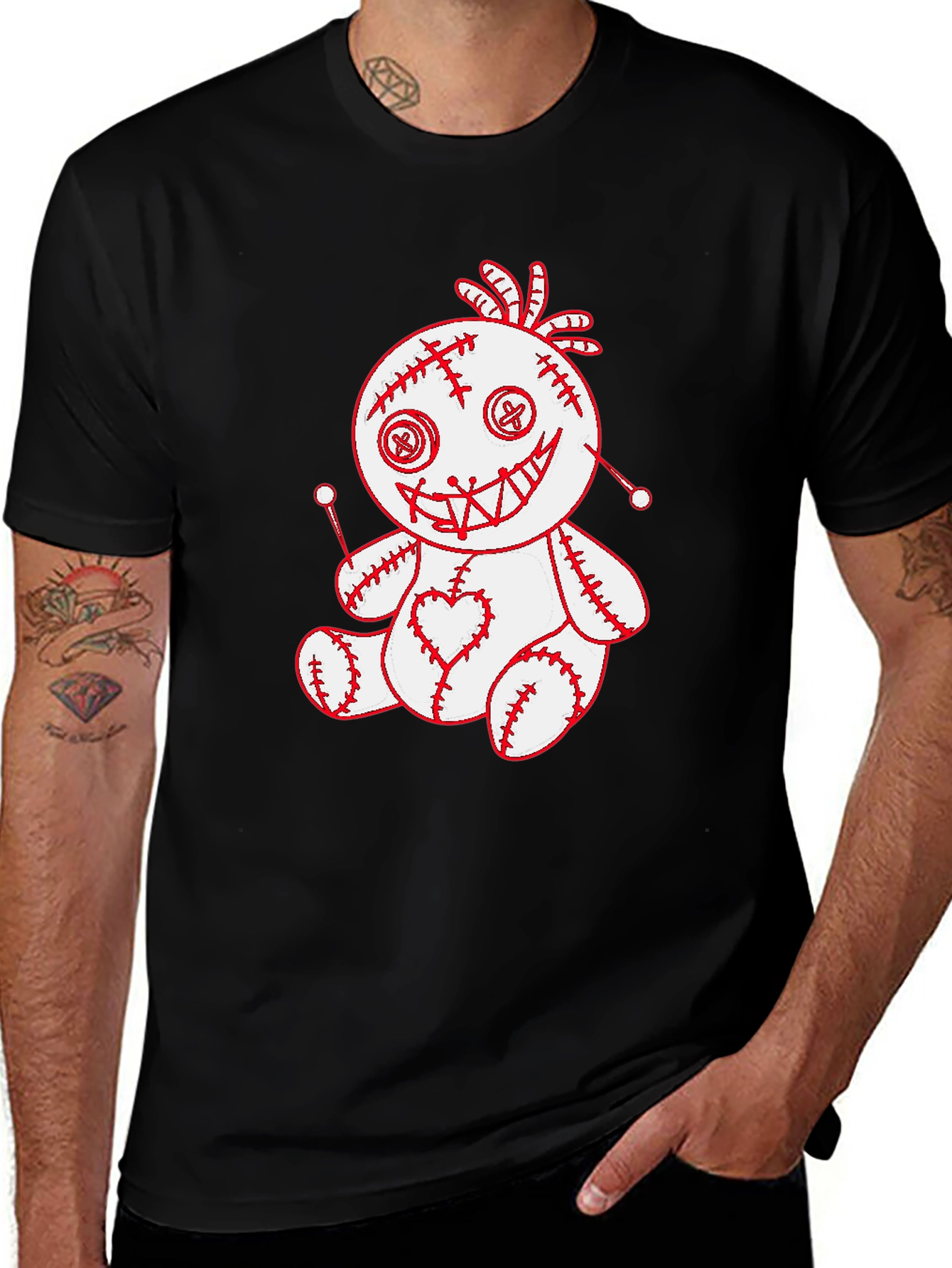 Voodoo Doll Graphic Tee - Spooky Cute T-Shirt